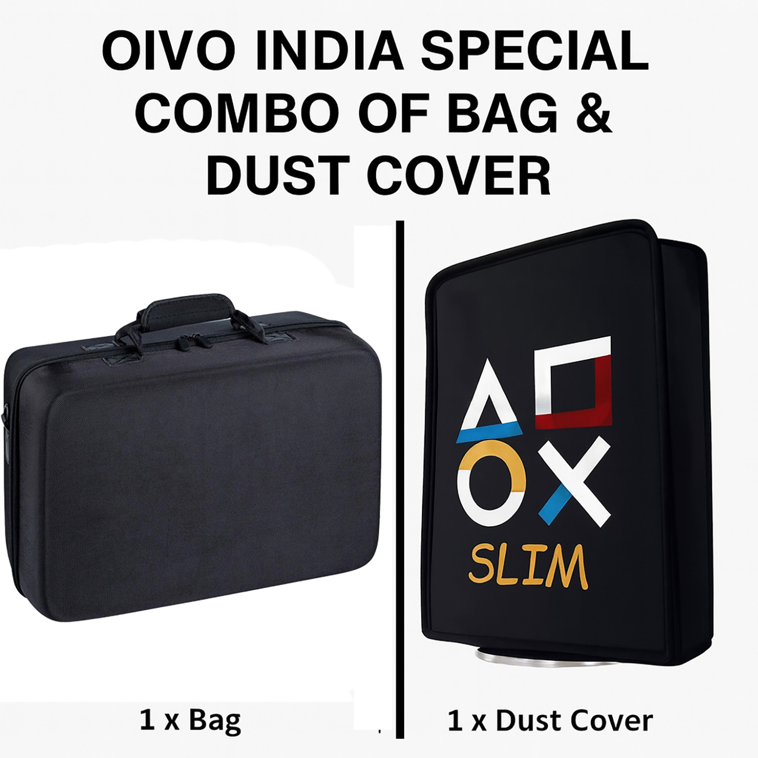 Image of OIVO INDIA Combo of Bag & Dust Cover Carrying Case for PS5 Slim Console, Hard Shell Gaming Accessory Kit