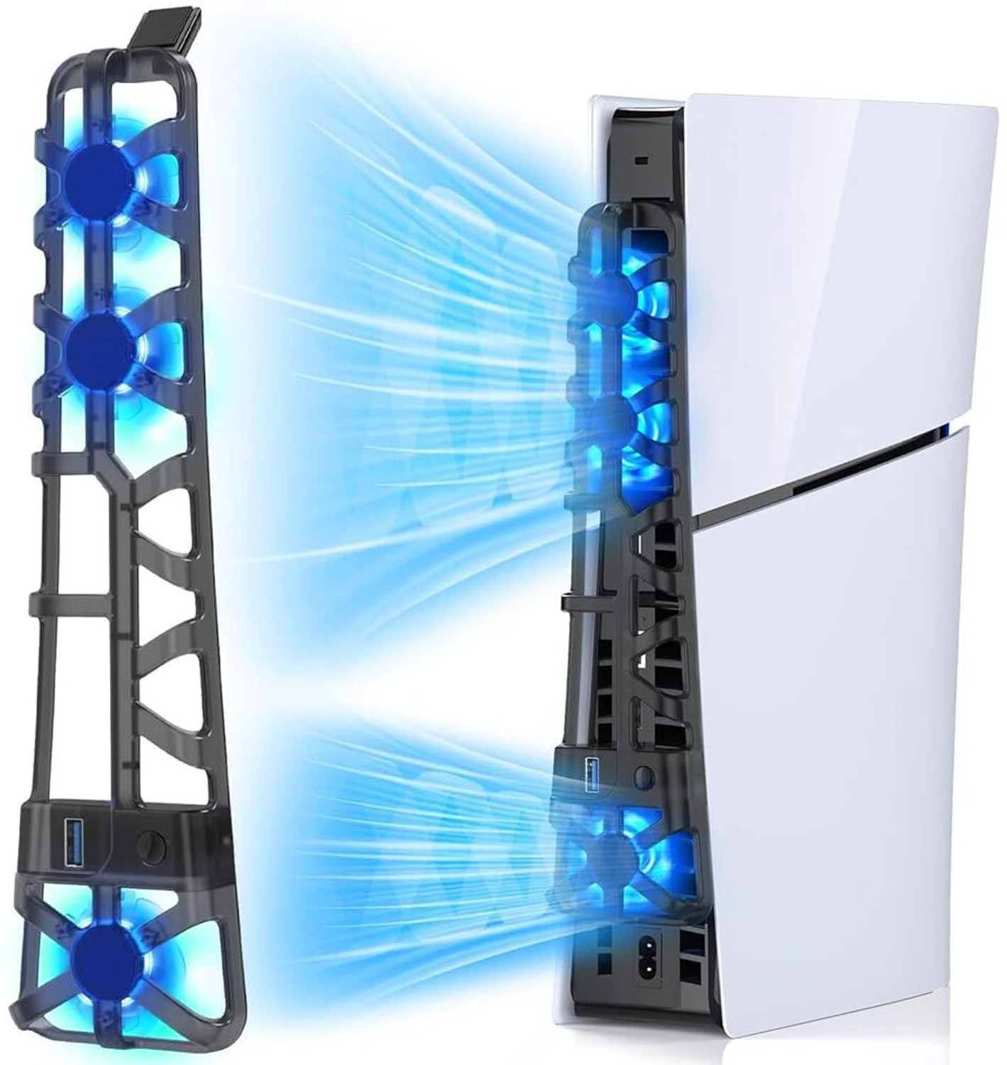 Image of OIVO INDIA Silent Cooling Fan with 3 Speed Levels & LED, USB 3.0 External Cooler for PS5 Gaming Accessory Kit