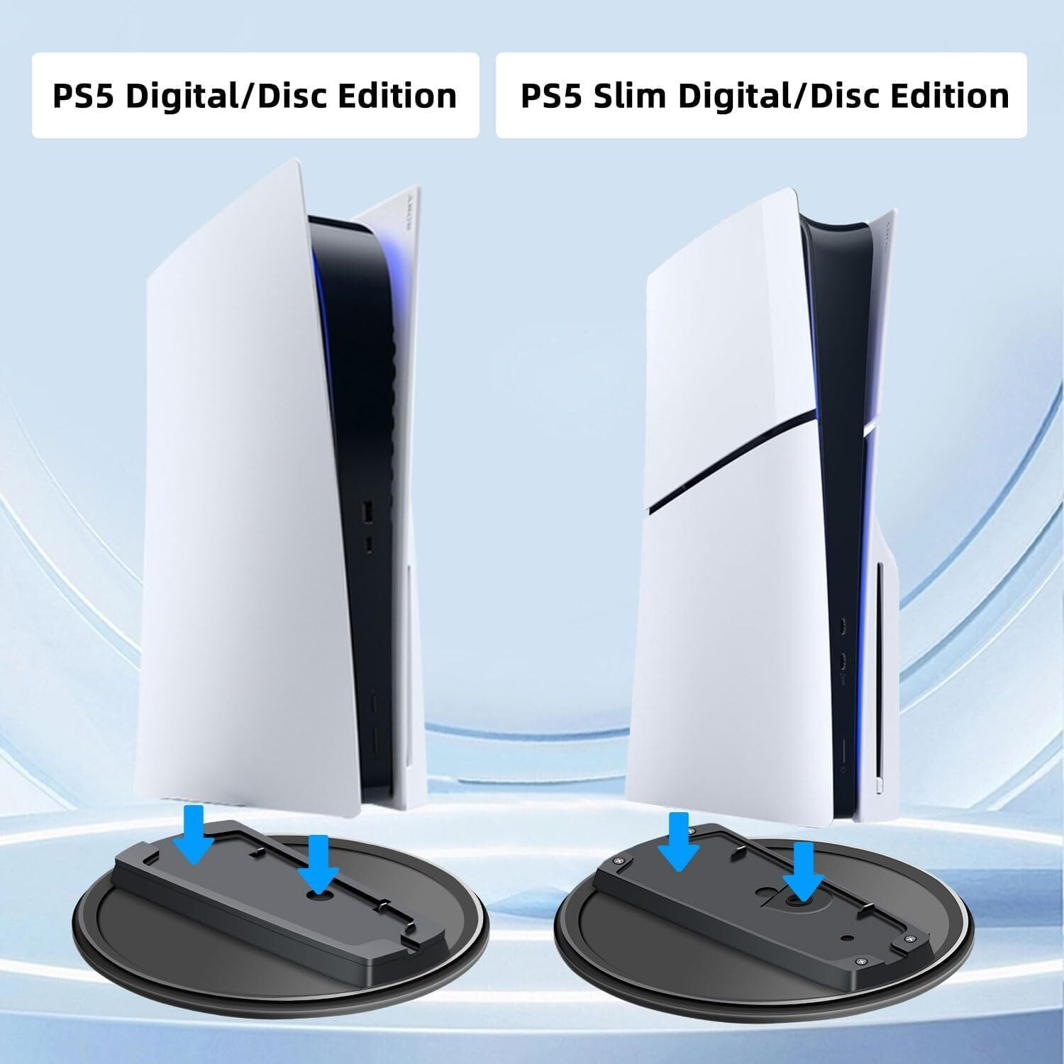 Image of OIVO INDIA Vertical Console Stand + Silent Cooling Fan Combo for PS5 Slim Disc & Digital Gaming Accessory Kit