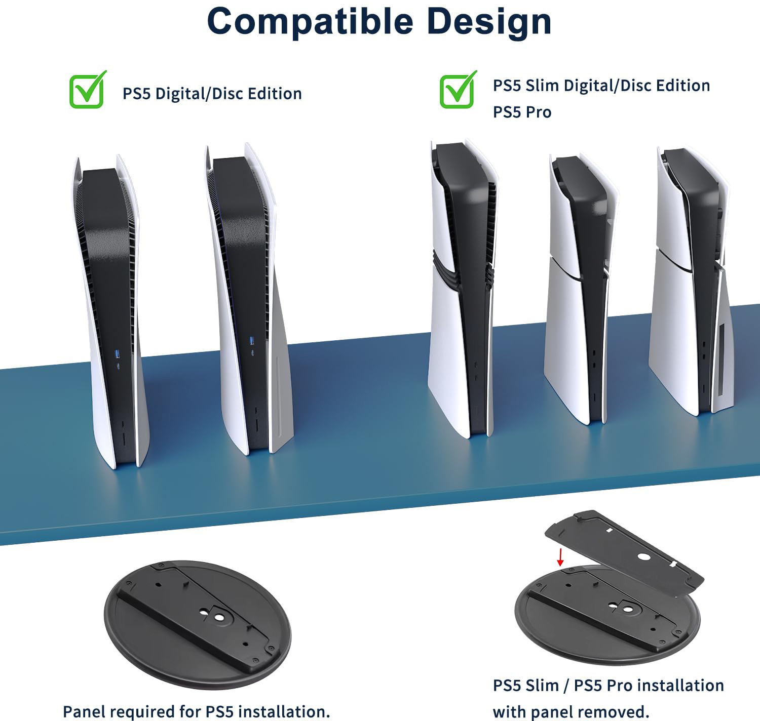 Image of OIVO INDIA Vertical Console Stand + Silent Cooling Fan Combo for PS5 Slim Disc & Digital Gaming Accessory Kit