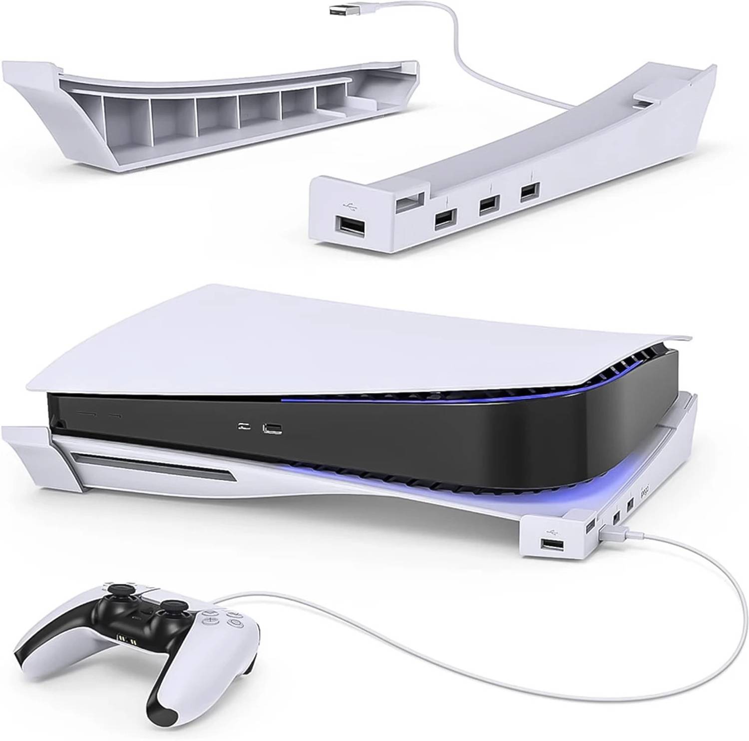 ZITRONIX Horizontal Stand for PS5 Console with 4-Port USB Hub