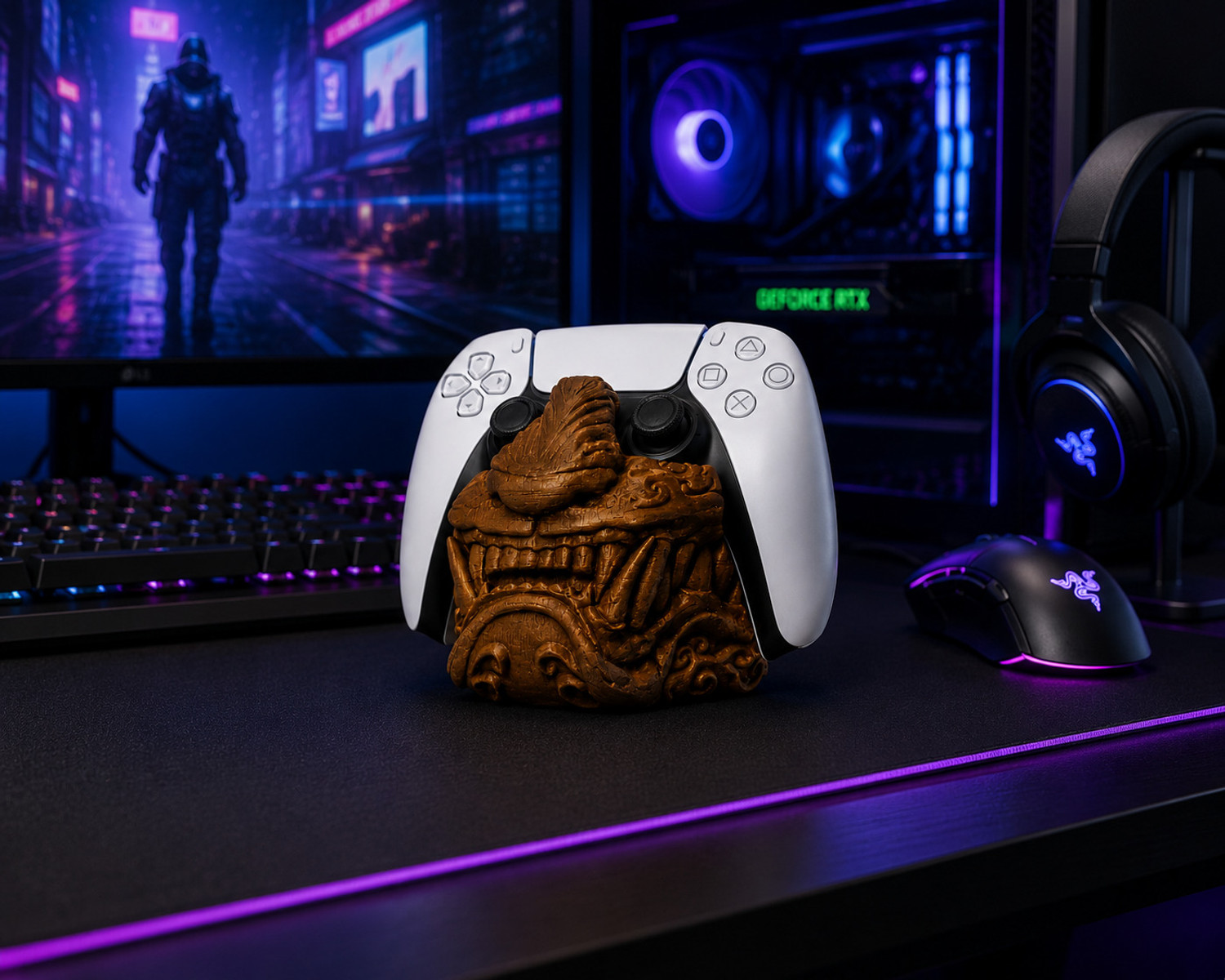Image of Manifestation Oni Guardian PS5 Controller Stand Bluetooth Gamepad