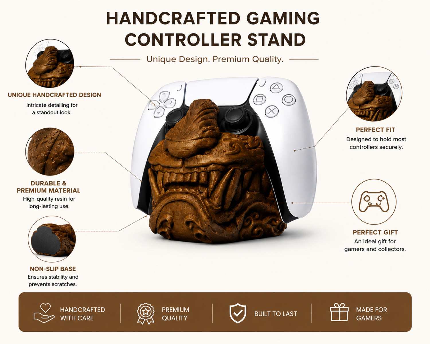 Image of Manifestation Oni Guardian PS5 Controller Stand Bluetooth Gamepad