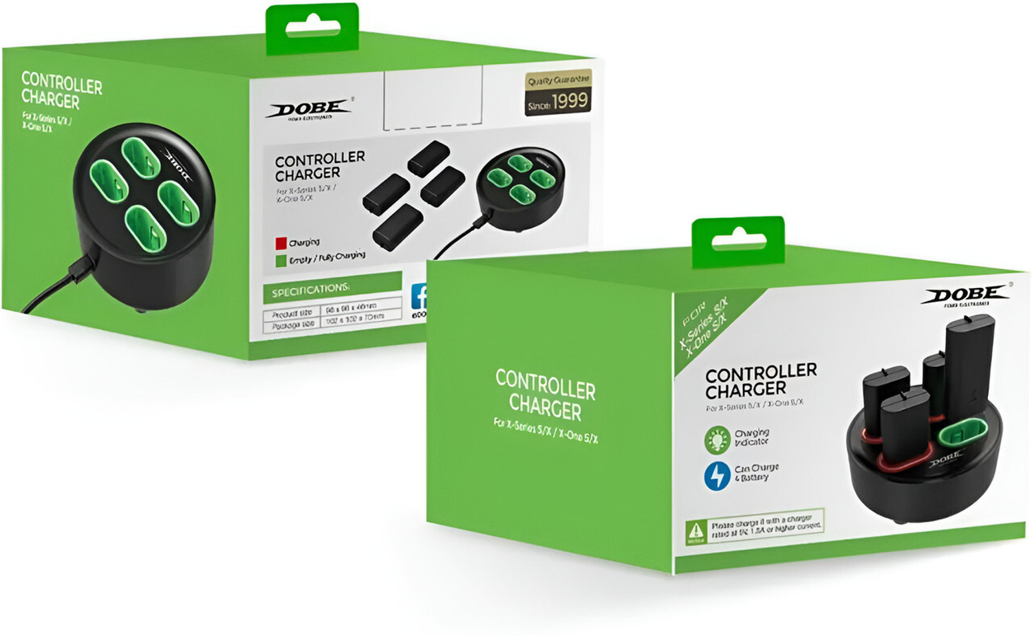 Image of HG WORLD DOBE XBOX Controller Charger TYX-0645S, 4 x Battery pack charging stand Gaming Accessory Kit