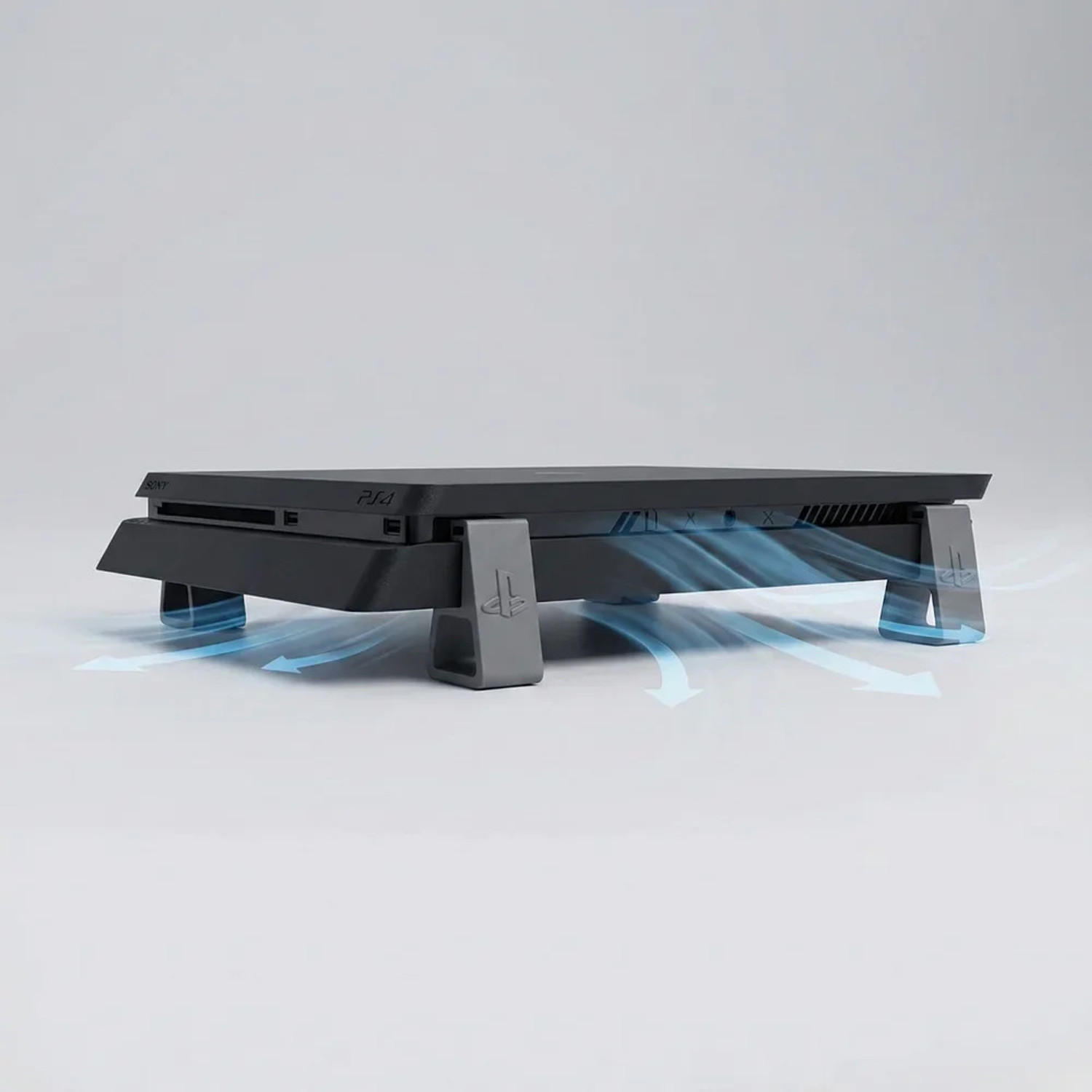 Image of Lenzrite PS4 Cooling Stand Horizontal Riser Feet for PlayStation 4 Slim Gaming Accessory Kit