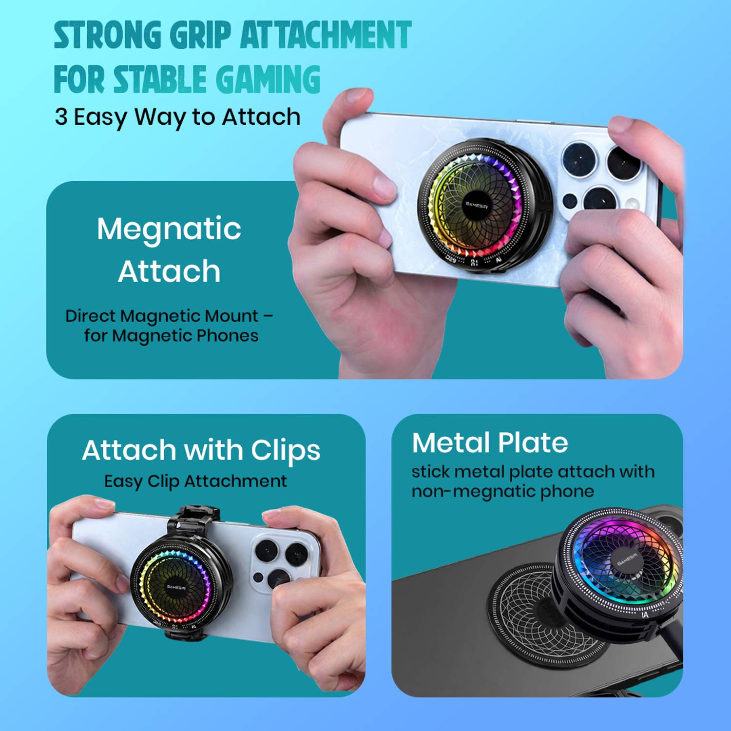 GameSir Gaming Mobile Cooling Fan with RGB Light - Image 3