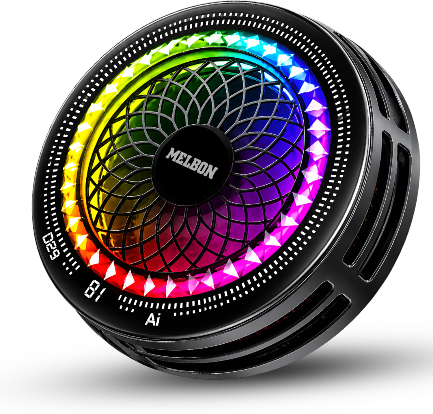 Image of Melbon Gaming Mobile Cooling Round Fan with RGB Light, Clip Phone Cooler Gaming Accessory Kit