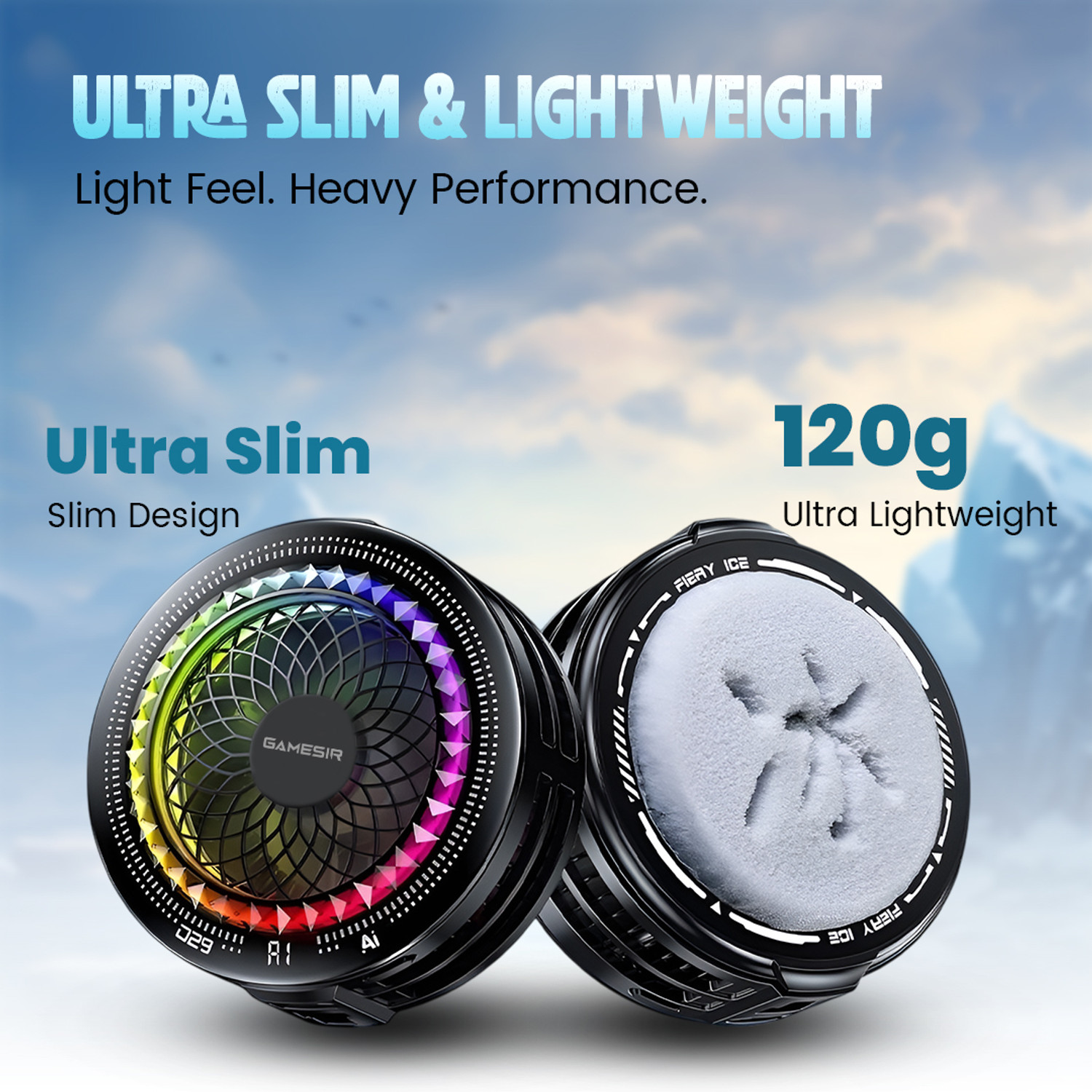 Image of GameSir Gaming Mobile. Semiconductor Cooling Fan with RGB Light, Clip Phone Cooler Gaming Accessory Kit