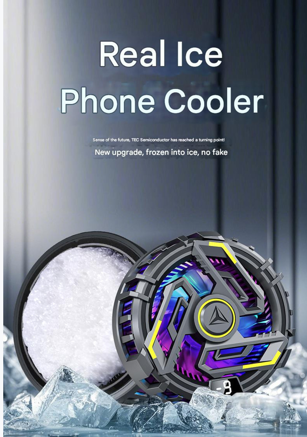 Image of Cubonic JD16 Round Mobile Phone Cooler Magnetic|Metal Adhesive Plate|Universal Clip Gaming Accessory Kit