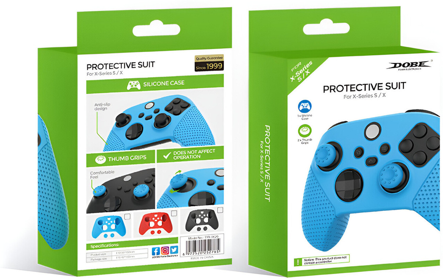 Image of HG WORLD Dobe Protective Suit For Xbox Series S|X,Silicon Case With Anti Slip Thumb Grips Gaming Accessory Kit