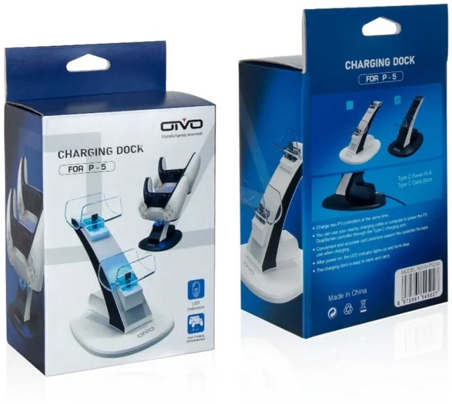 Image of HG WORLD OIVO Fast Charging Dock IV-P5234 PS5 Dualsense Controller With Dual Ports Stand Gaming Accessory Kit
