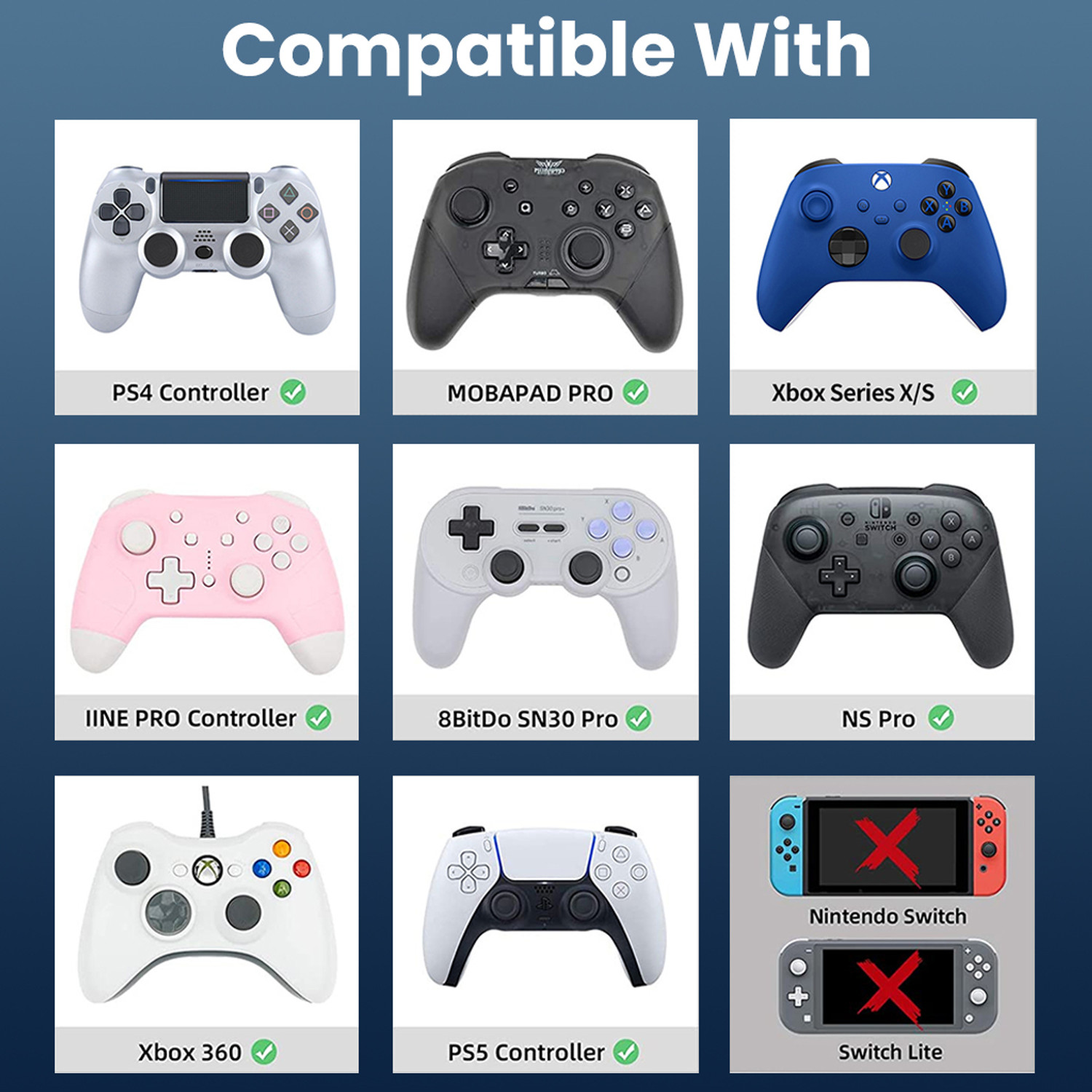 Image of Zorbes PS5 Controller Thumb Grip Caps Silicone NonSlip Joystick Cover Set Gaming Accessory Kit