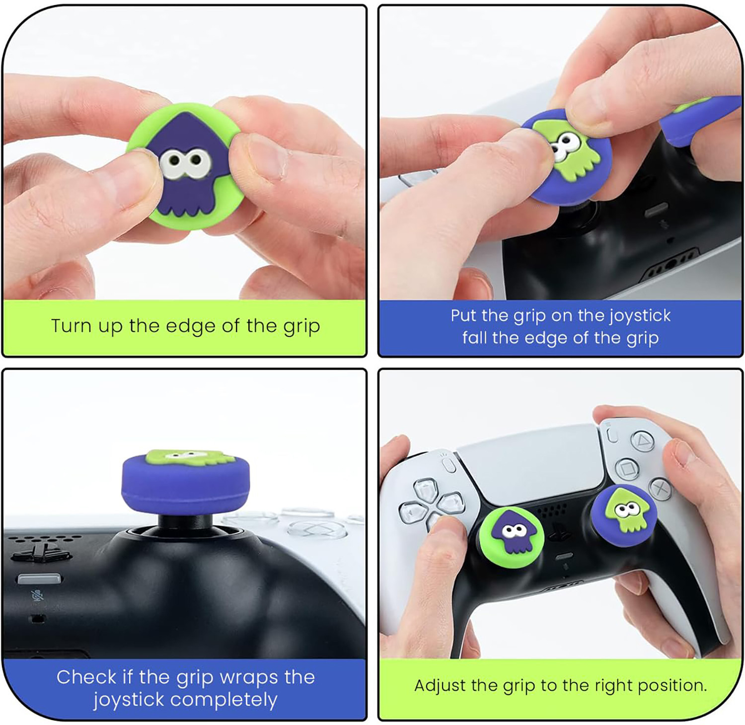 Image of OIVO INDIA Octopus Design Silicone Thumb Grip Caps (4 Pcs), Anti-Slip Joystick Covers Gaming Accessory Kit