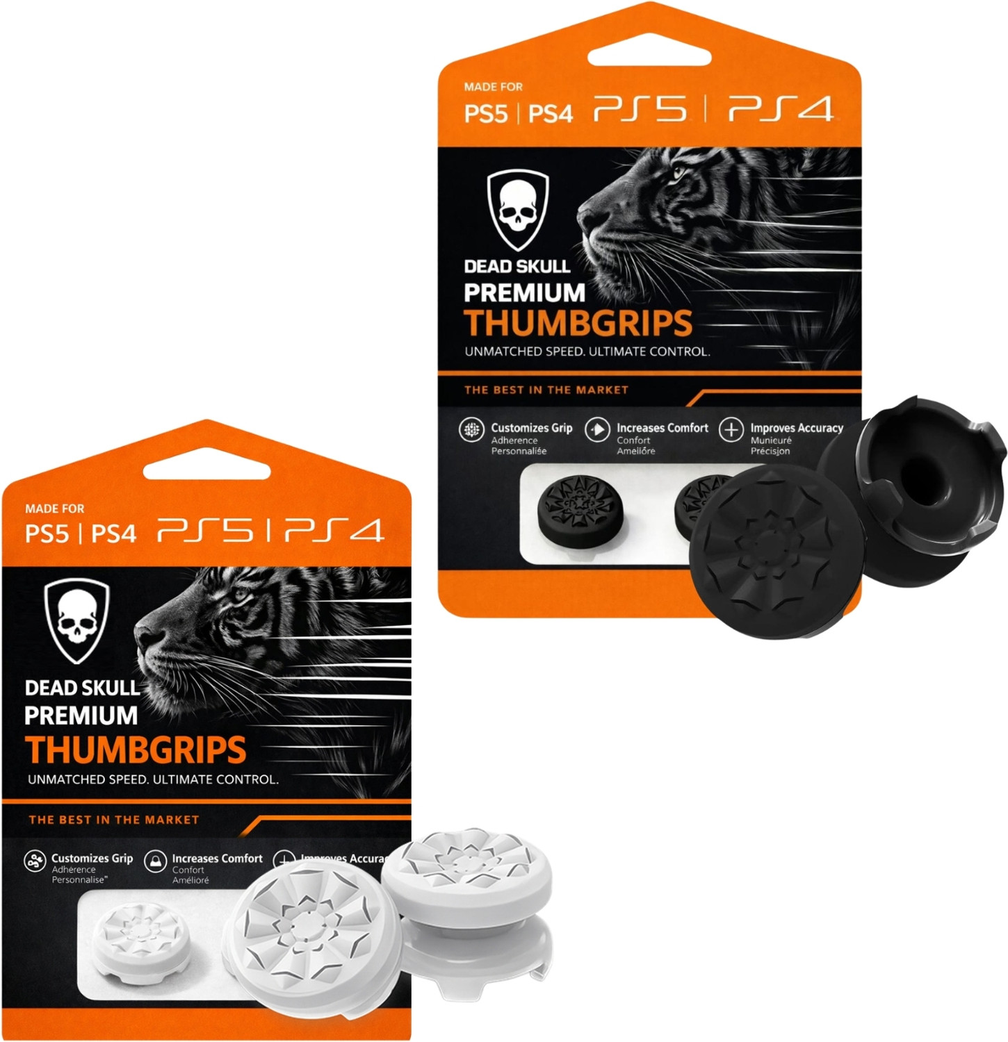 Image of DEADSKULL FPS Thumbstick Extenders Combo (Galaxy White + Galaxy Black), High-Rise Gaming Accessory Kit