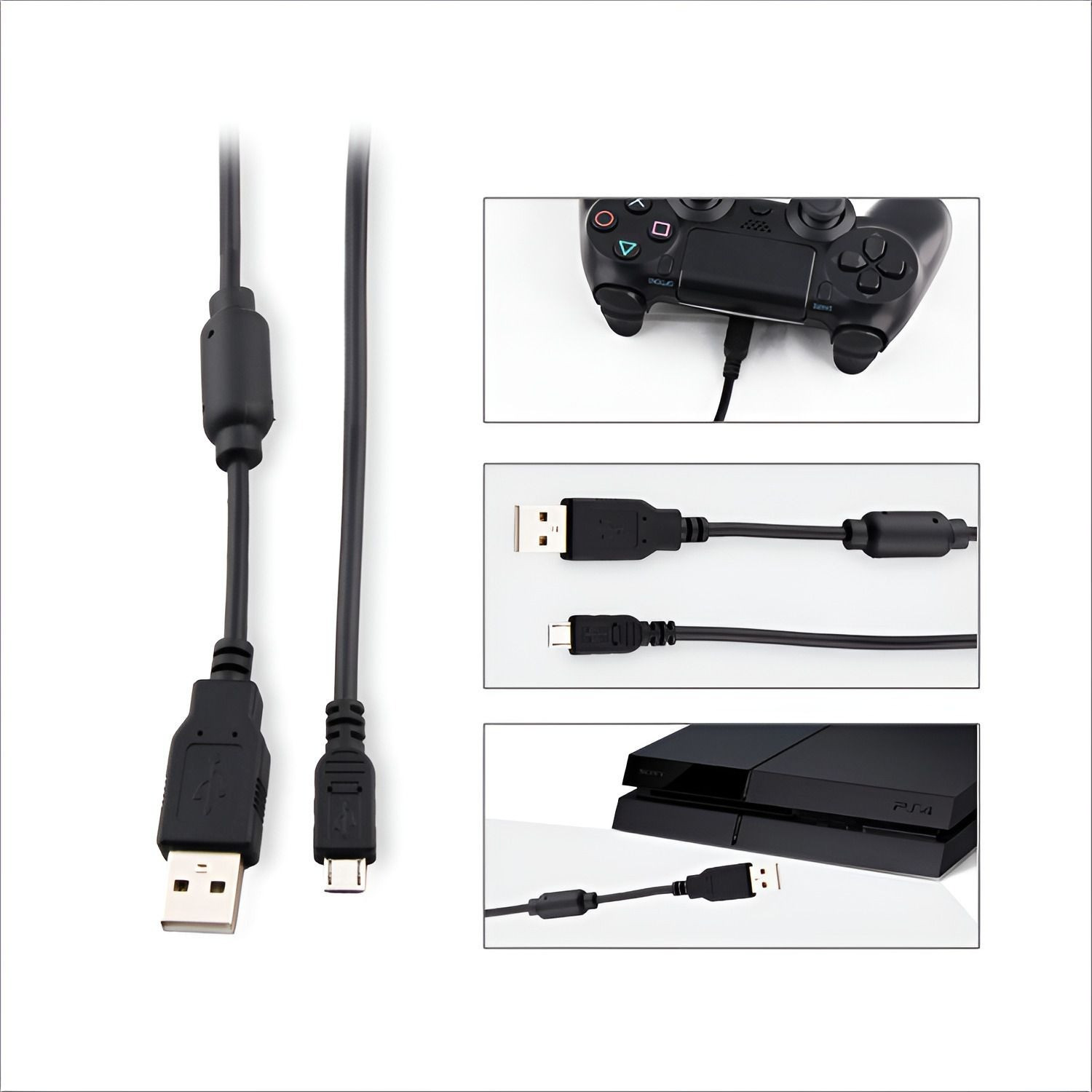 Image of HG WORLD Dobe TP4-813 USB Charging Data Cable for PS4 Slim and Pro console & controller Gaming Accessory Kit