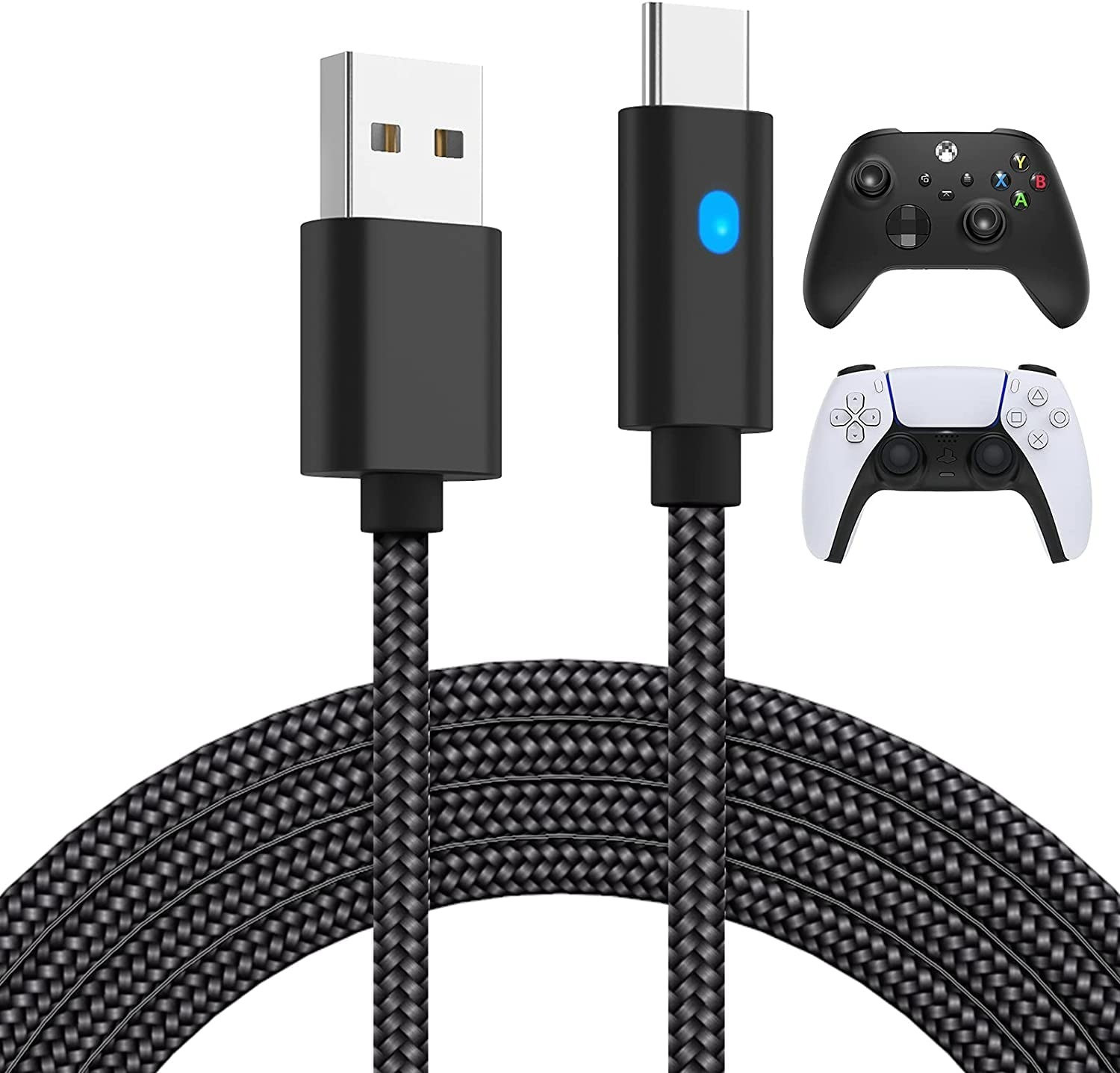 Image of HG WORLD Dobe PS5 DualSense Controller Charging Cable,3 Meter USB-C Cord,5A Fast Charging Gaming Accessory Kit
