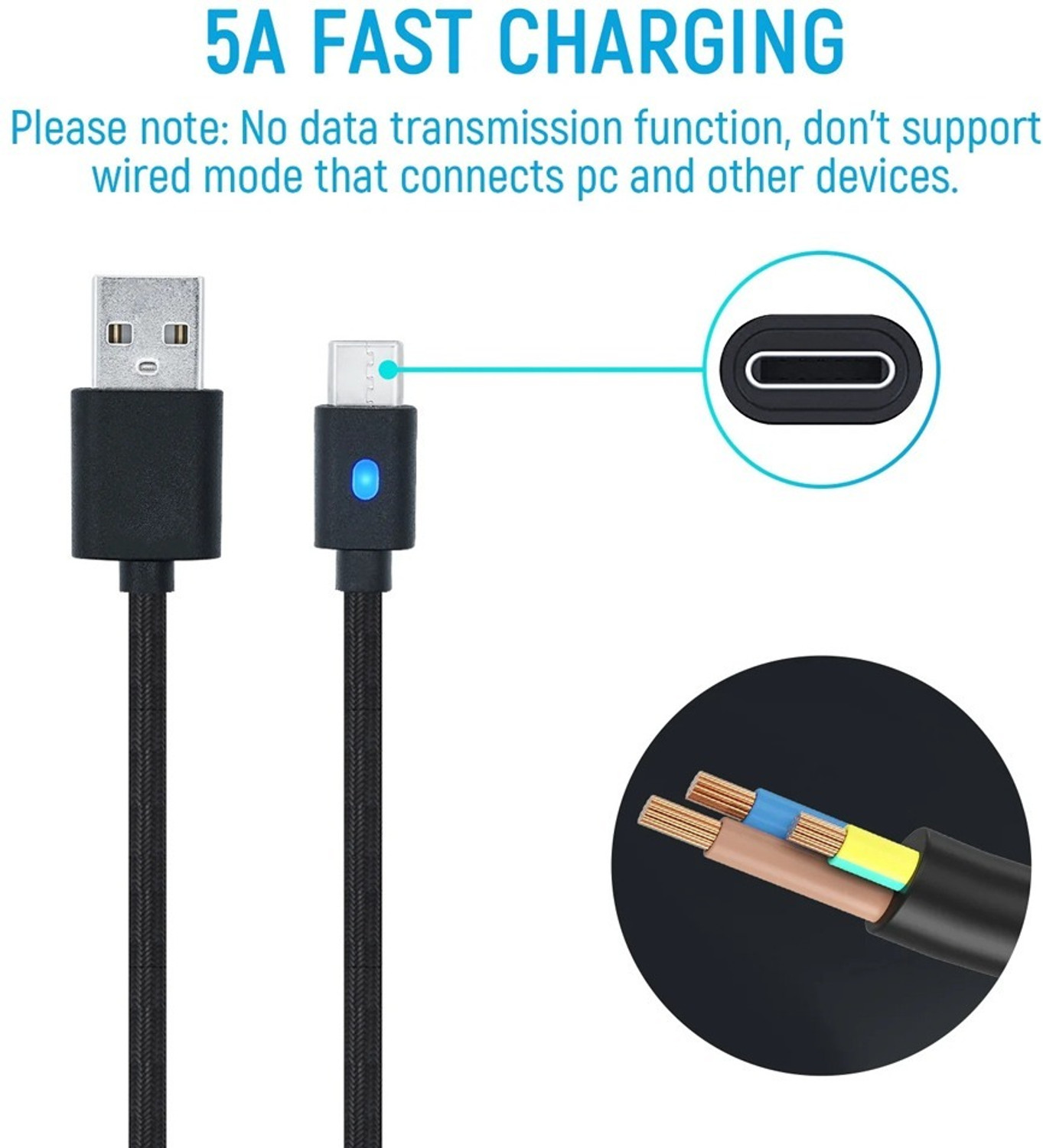 Image of HG WORLD Dobe PS5 DualSense Controller Charging Cable,3 Meter USB-C Cord,5A Fast Charging Gaming Accessory Kit