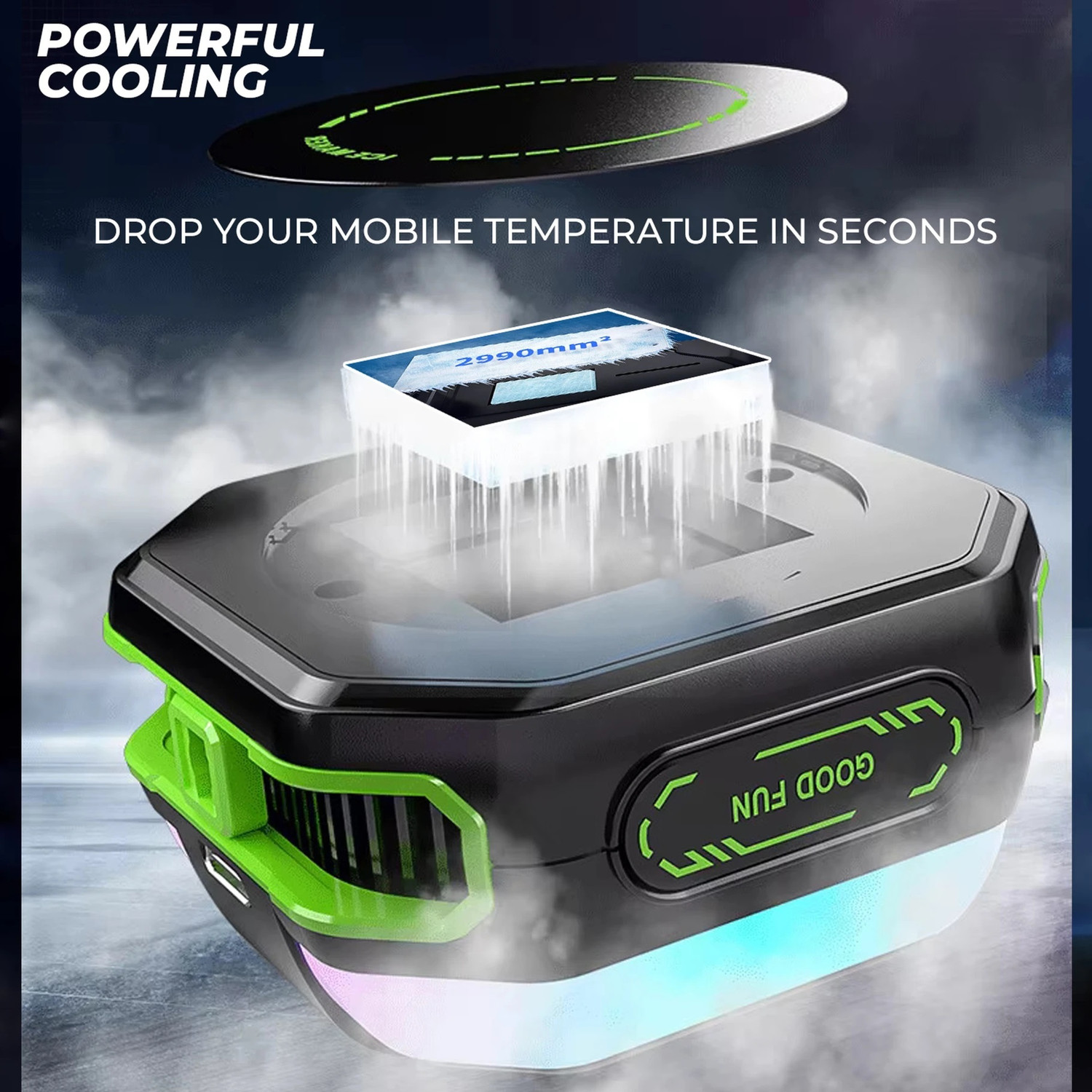 Image of Alfa JS86 Phone Cooler for Perfect for Mobile Gaming, Long Filming Radiator USB Fan Gaming Accessory Kit