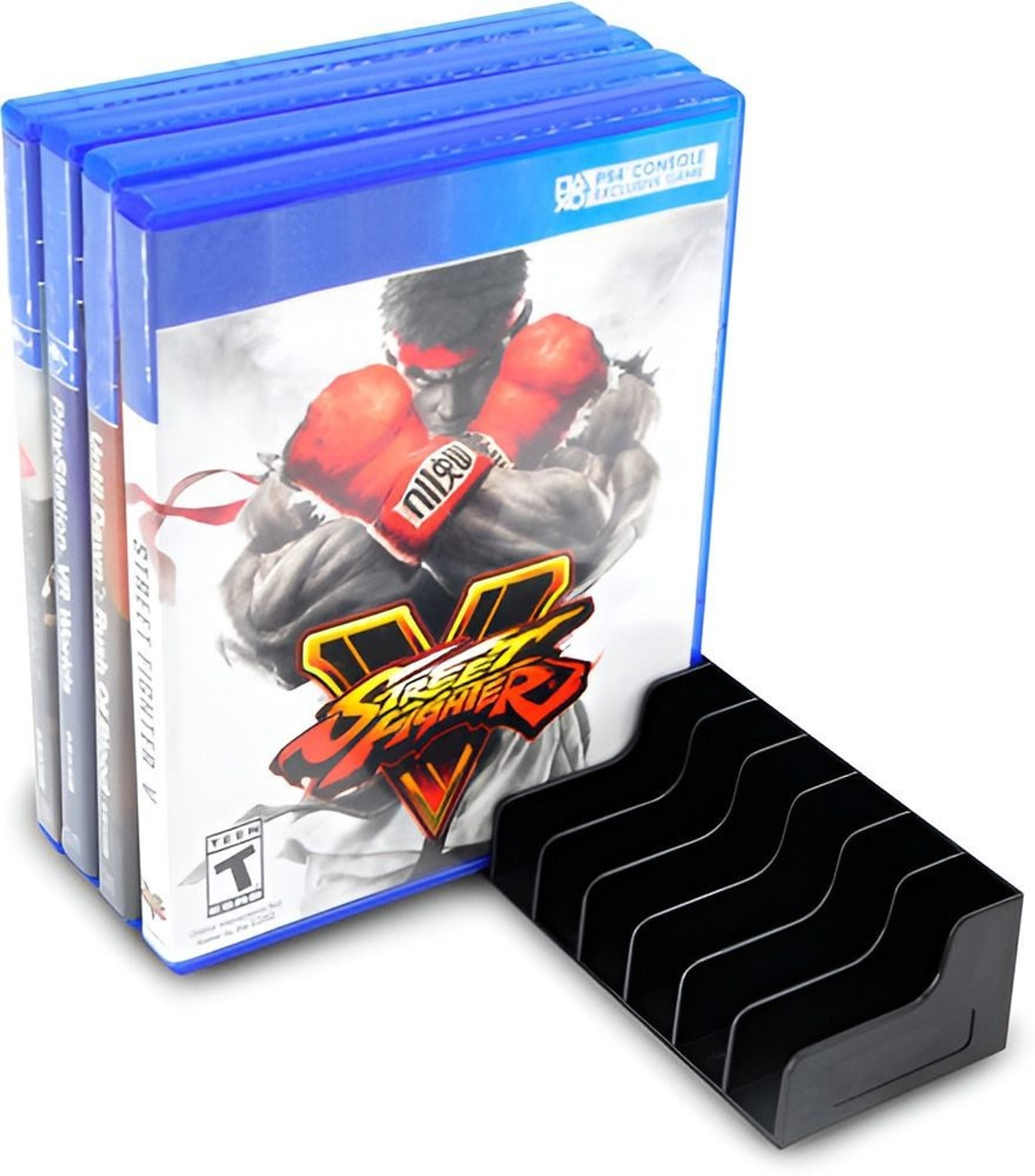 Image of HG WORLD Dobe Vertical Disc Holder TP4-1813 for PS4, Compact Storage Rack Organizer Gaming Accessory Kit