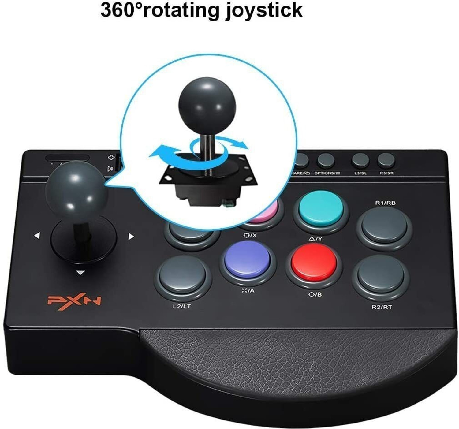 Image of HG WORLD PXN-0082 Arcade Game Fight Stick Multi-Platform Turbo & Macro Street Fighter Gaming Accessory Kit