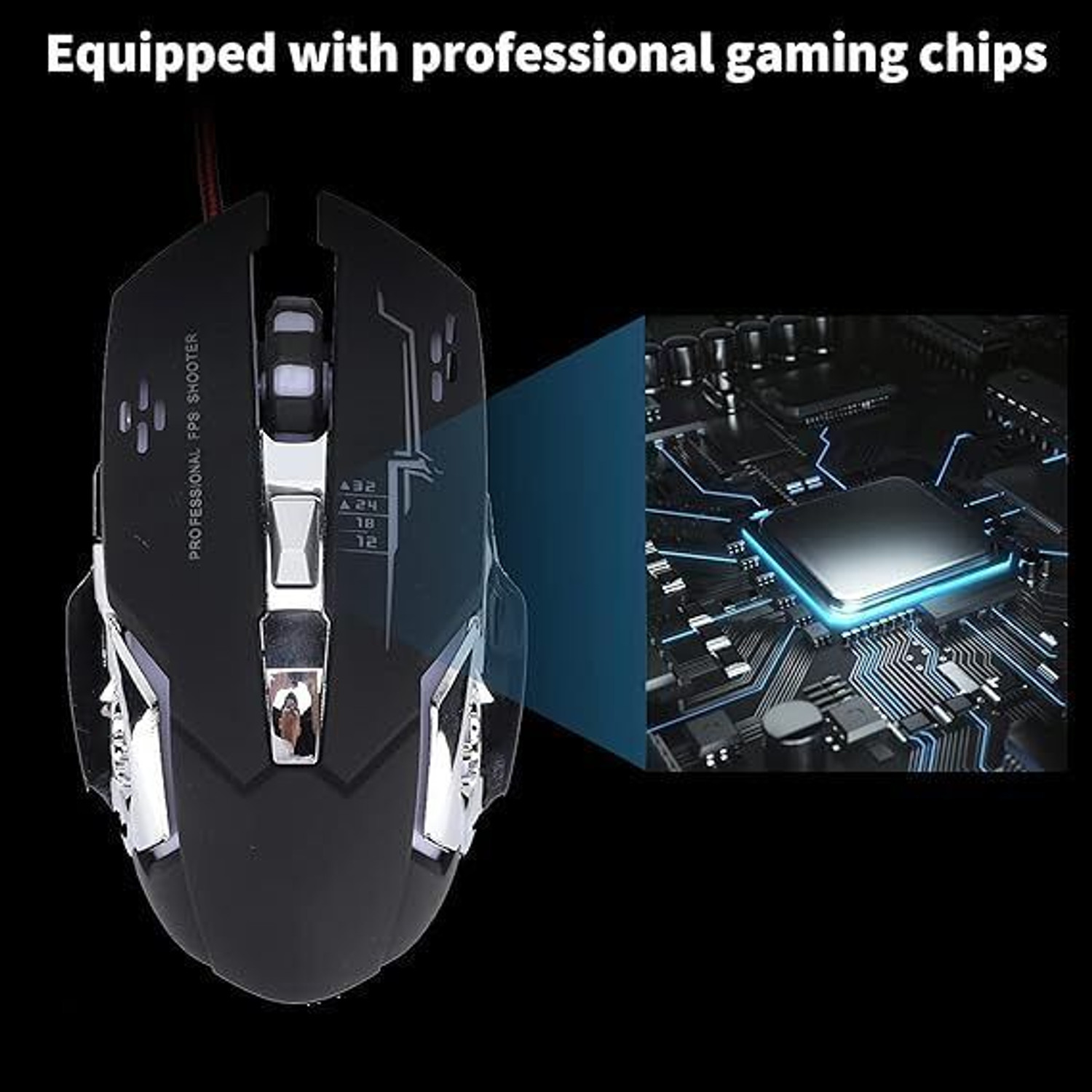 Image of HG WORLD Game Mouse USB Wired With RGB Cool Breathing Led Light,Anti-Slip, Scroll Wheel Gaming Accessory Kit