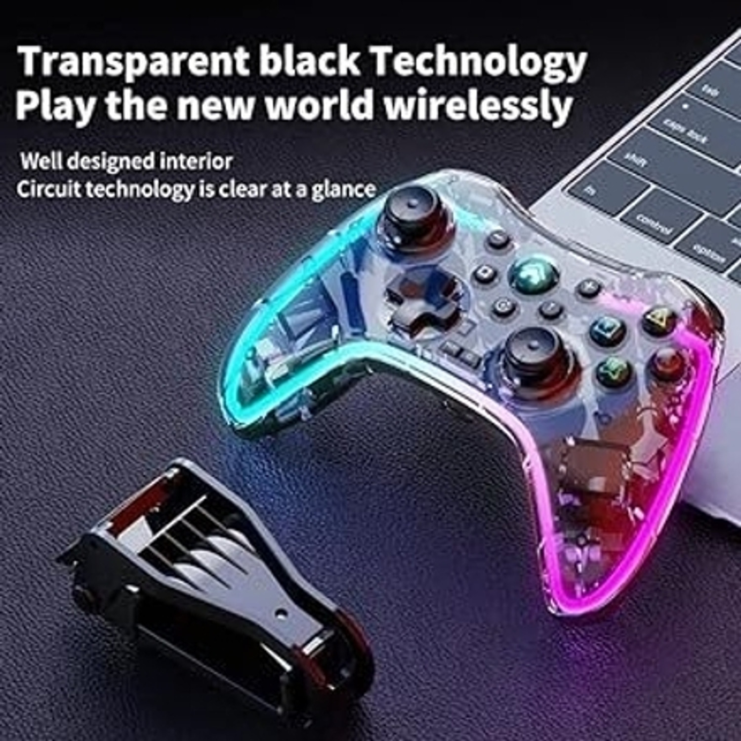 Image of Tobo Wireless Game Controller for Android PS5 /4 /3 with 7 Colors LED Light TD-1283GA Gaming Accessory Kit