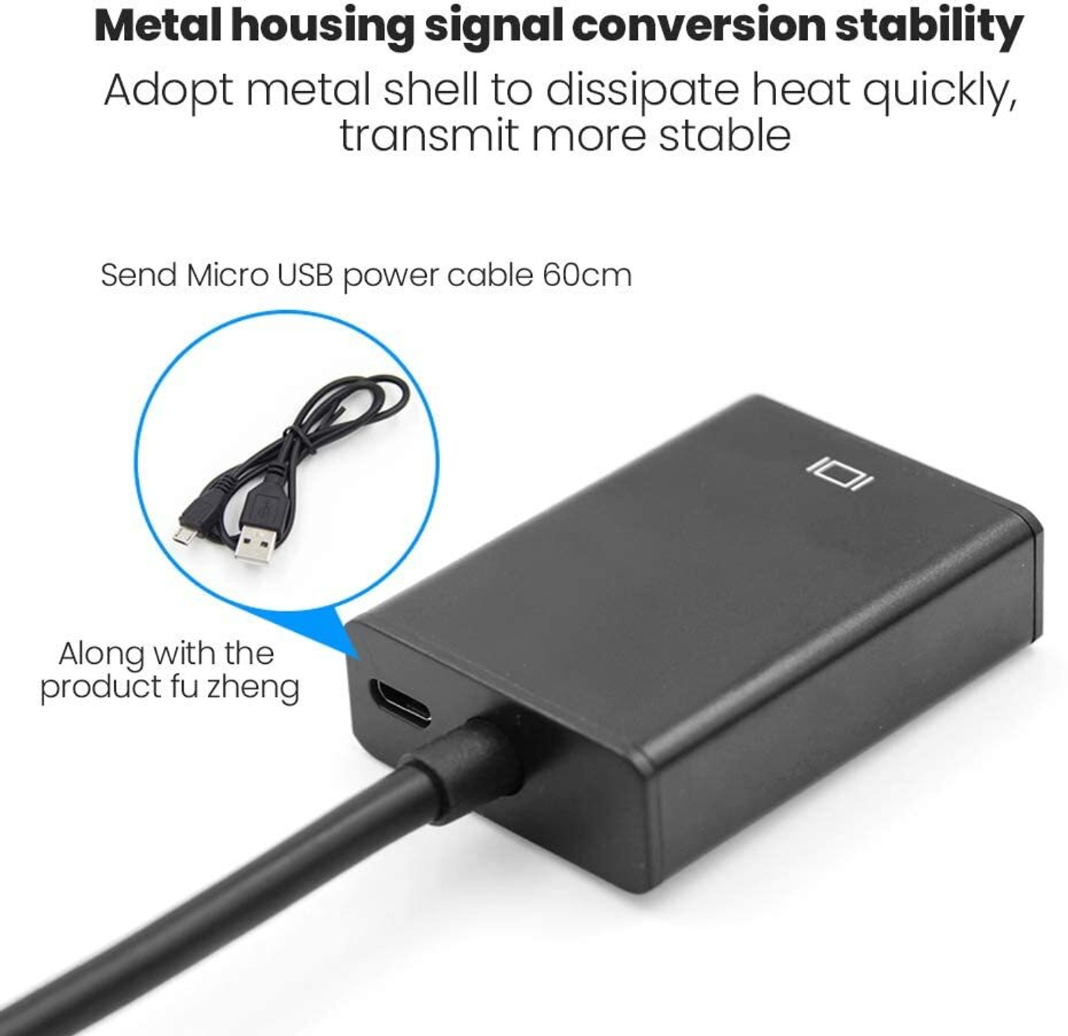 Image of Zeptrox TV-out Cable VGA to HDMI Converter Adapter for Audio and 1080P Video Support