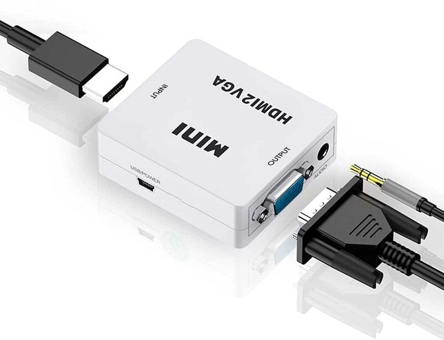 Image of VOOCME HDMI to VGA Adapter /Connector /Converter Cable 1080P (Female to Female) Gaming Adapter