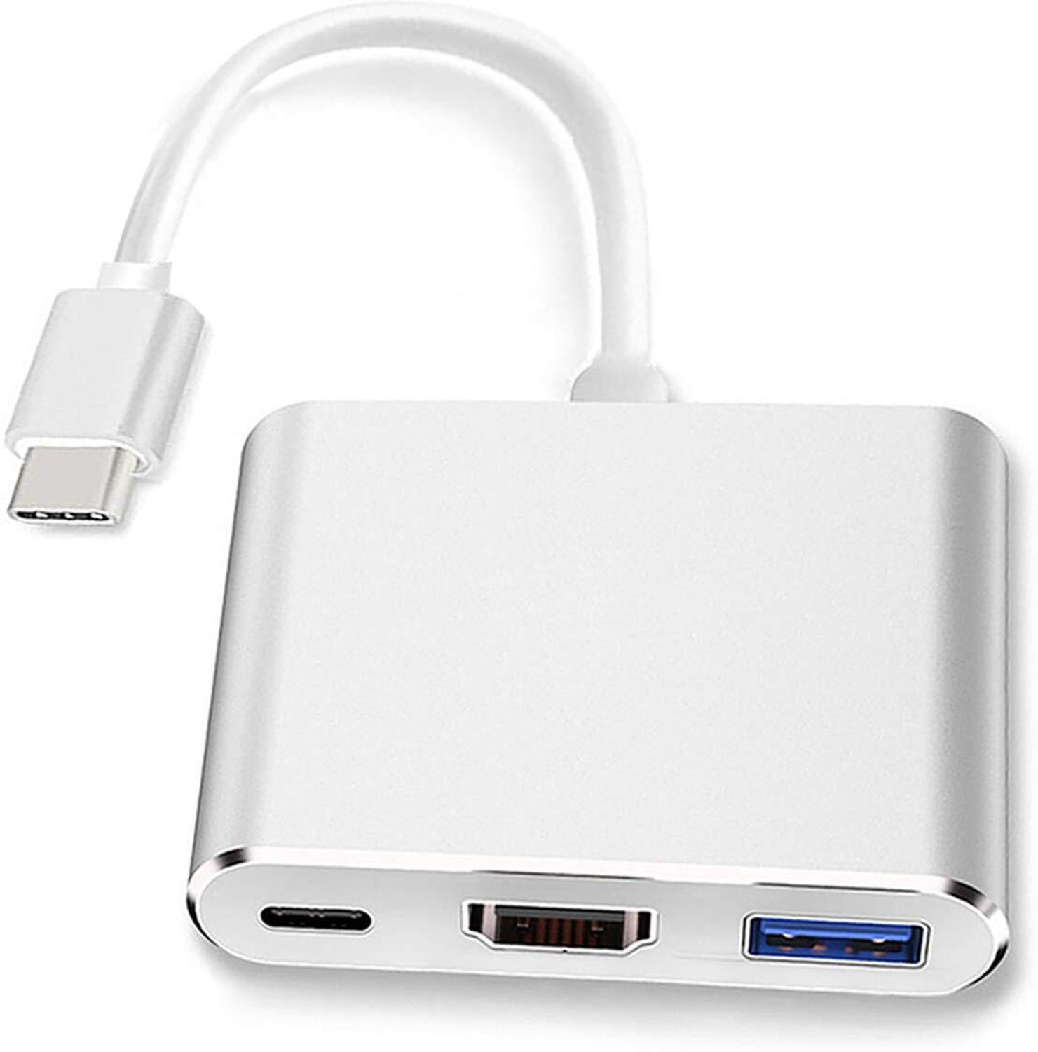 Image of Zeptrox 3-in-1 Cable 2 A 0.1 m Heavy Steel 3 in 1 USB Type C Hub Adapter to 4K HDTV Gaming Adapter