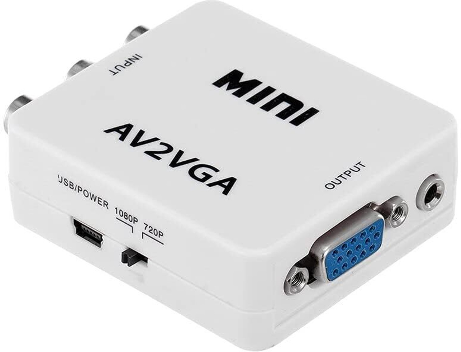 Image of VOOCME Mini HD AV2VGA Video Converter Box AV RCA CVBS to VGA Video Converter Gaming Adapter