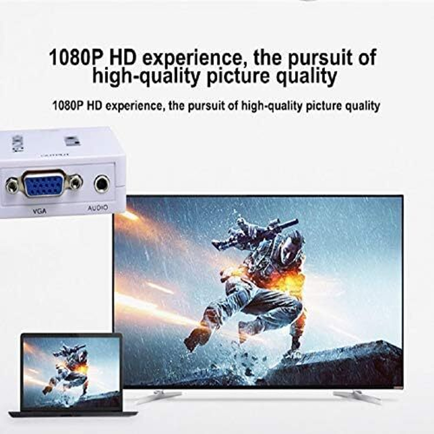 Image of VOOCME HDMI to VGA Adapter /Connector /Converter Cable 1080P (Female to Female) Gaming Adapter