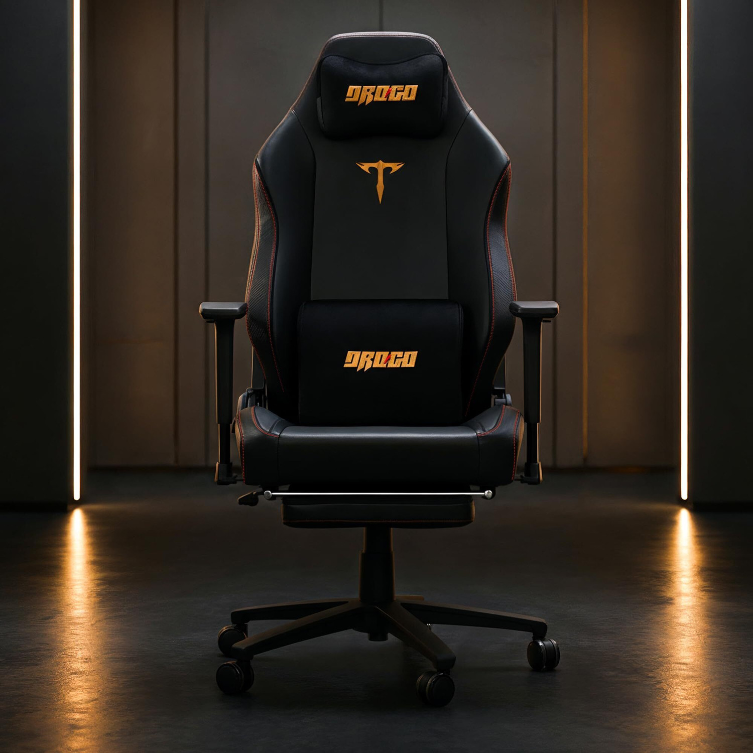 Image of Drogo Ergonomic Gaming Chair with Hybrid Leatherette Fabric, 4D Adjustable Armrest Gaming Chair