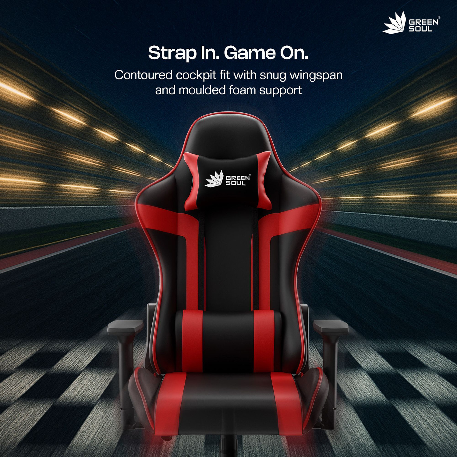 Image of GREEN SOUL Raptor 2.0 Racing Edition Ergonomic Gaming Chair with Premium PU Leather |Gaming & WFH|3D Armrest Gaming Chair