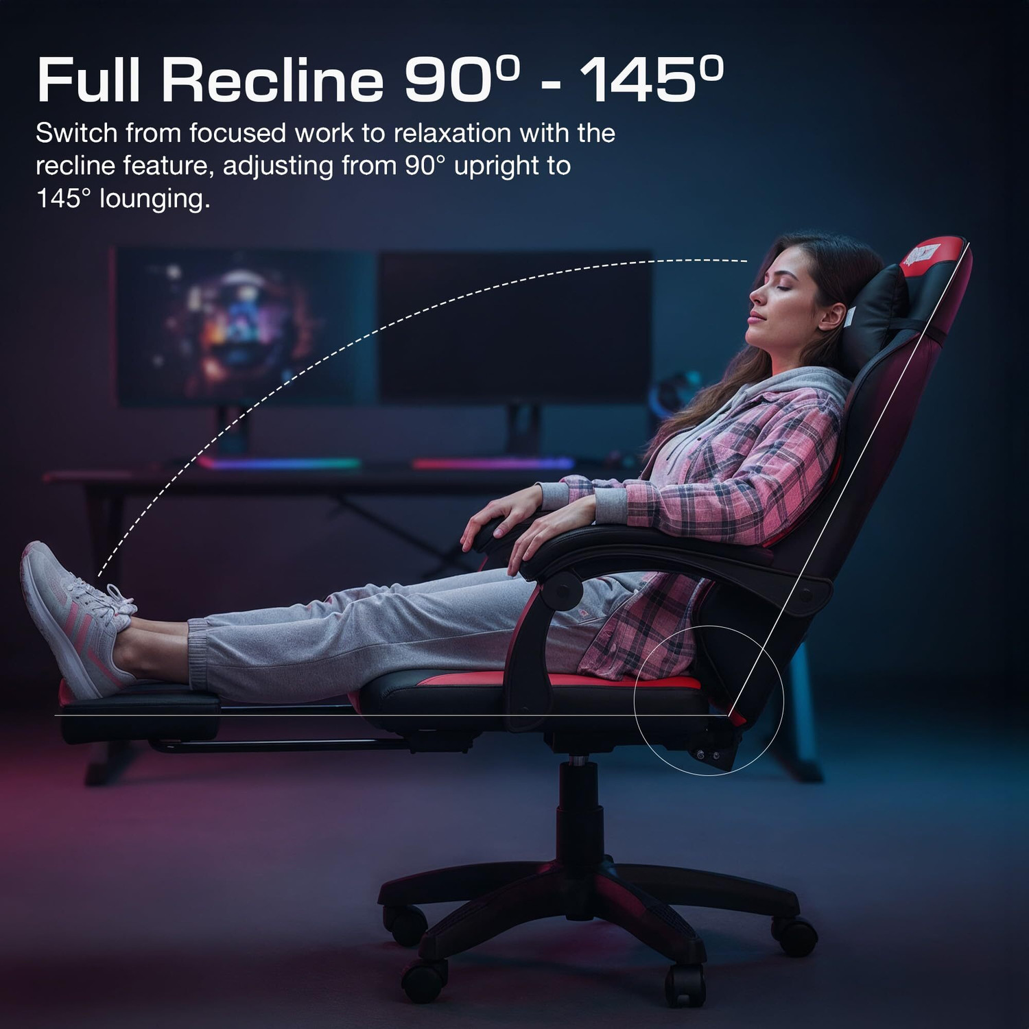 Image of Drogo Aura Ergonomic Gaming Chair Multi-Functional Computer Chair Footrest Recline Gaming Chair
