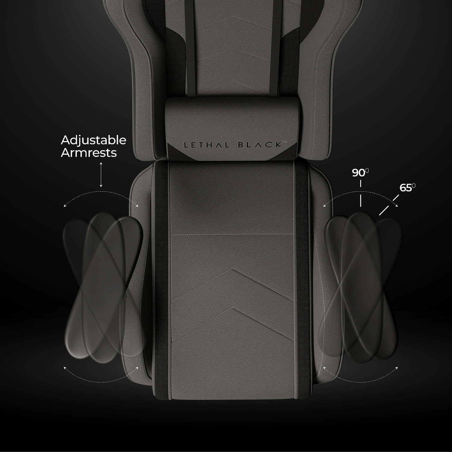 Image of Lethal Black Multipurpose Ergonomic Gaming Chair with Footrest , Breathable Fabric Gaming Chair