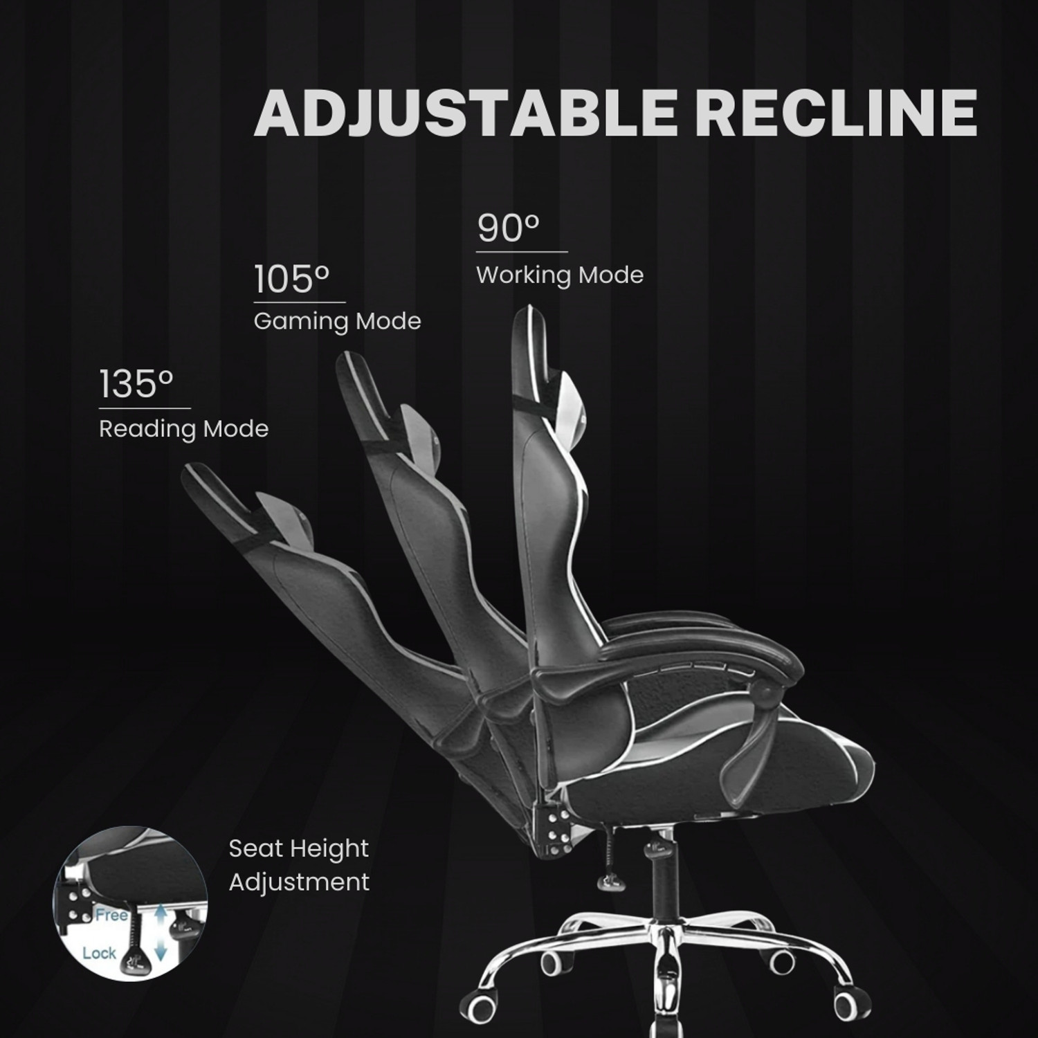 Image of GTPLAYER #1USA Multi-Functional Ergonomic Leatherette Office Adjustable Arm Chair