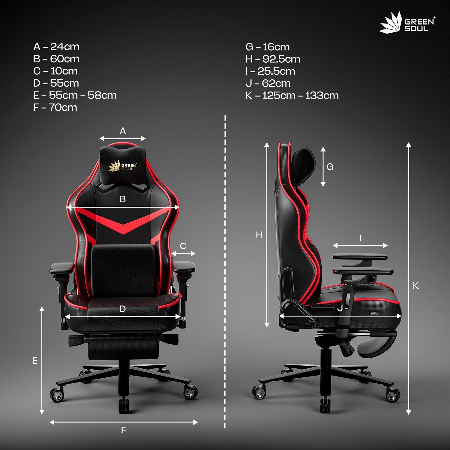 Image of GREEN SOUL Monster Pro |5D Armrest | Ventilated Seats, Massager & ErgoCurve Legrest Gaming Chair