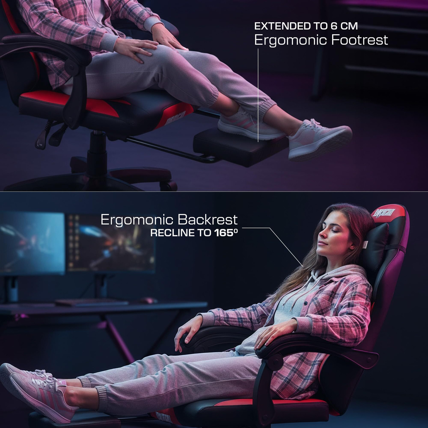 Image of Drogo Aura Ergonomic Gaming Chair Multi-Functional Computer Chair Footrest Recline Gaming Chair