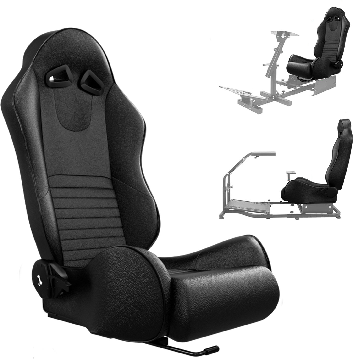 Image of ASE Gaming APEX Series Simulator Seat with Slider And 180 Degree Recline Gaming Chair