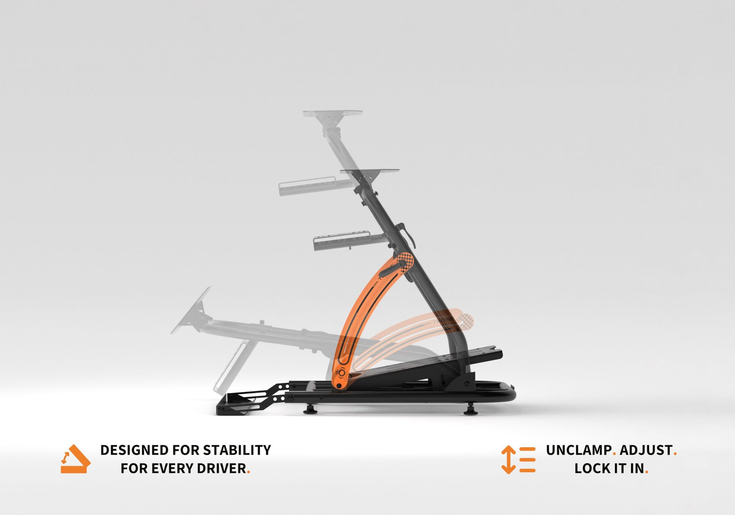 Image of trone Steady Stand Pro Racing Wheel Stand (Black & Orange) Gaming Chair