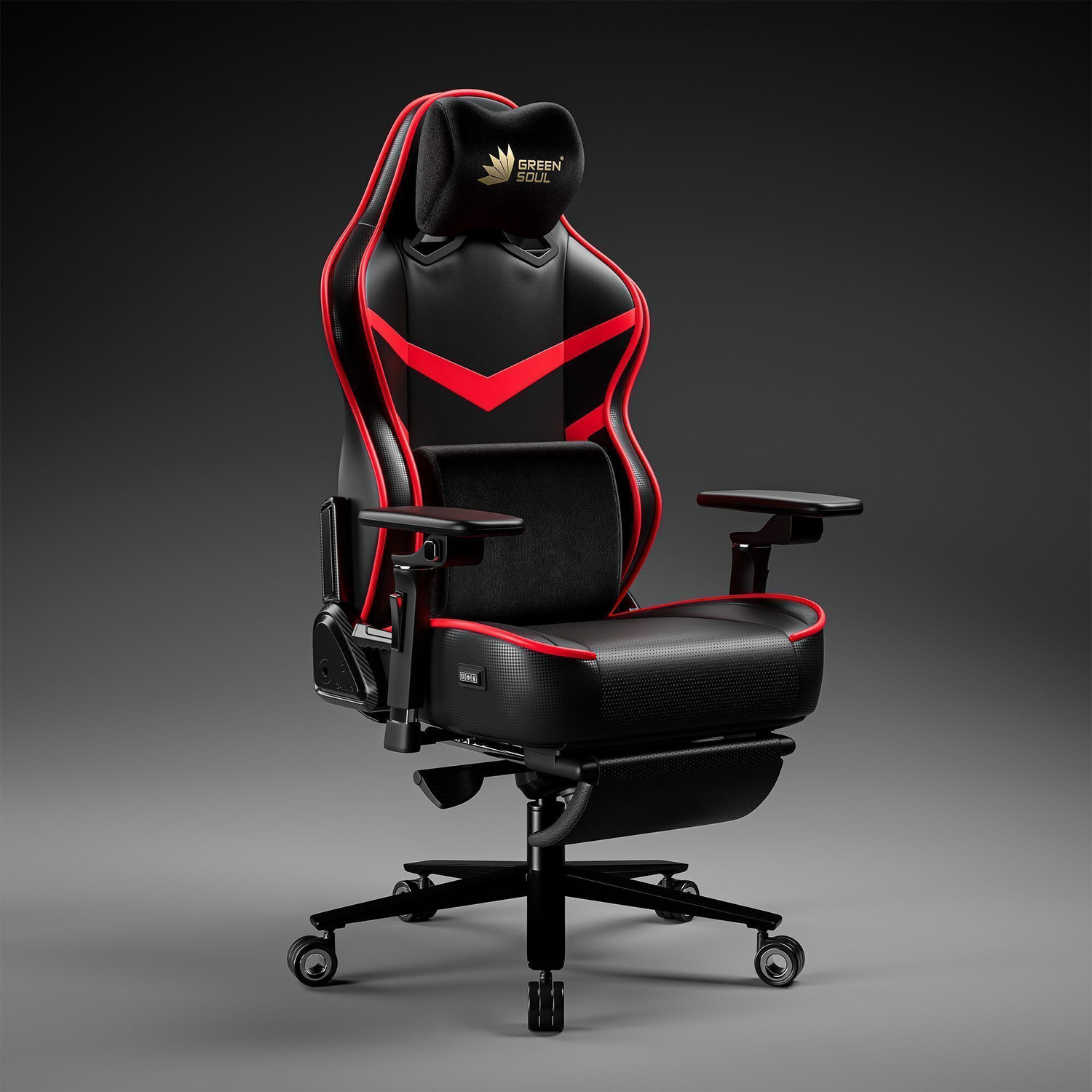 Image of GREEN SOUL Monster Pro |5D Armrest | Ventilated Seats, Massager & ErgoCurve Legrest Gaming Chair