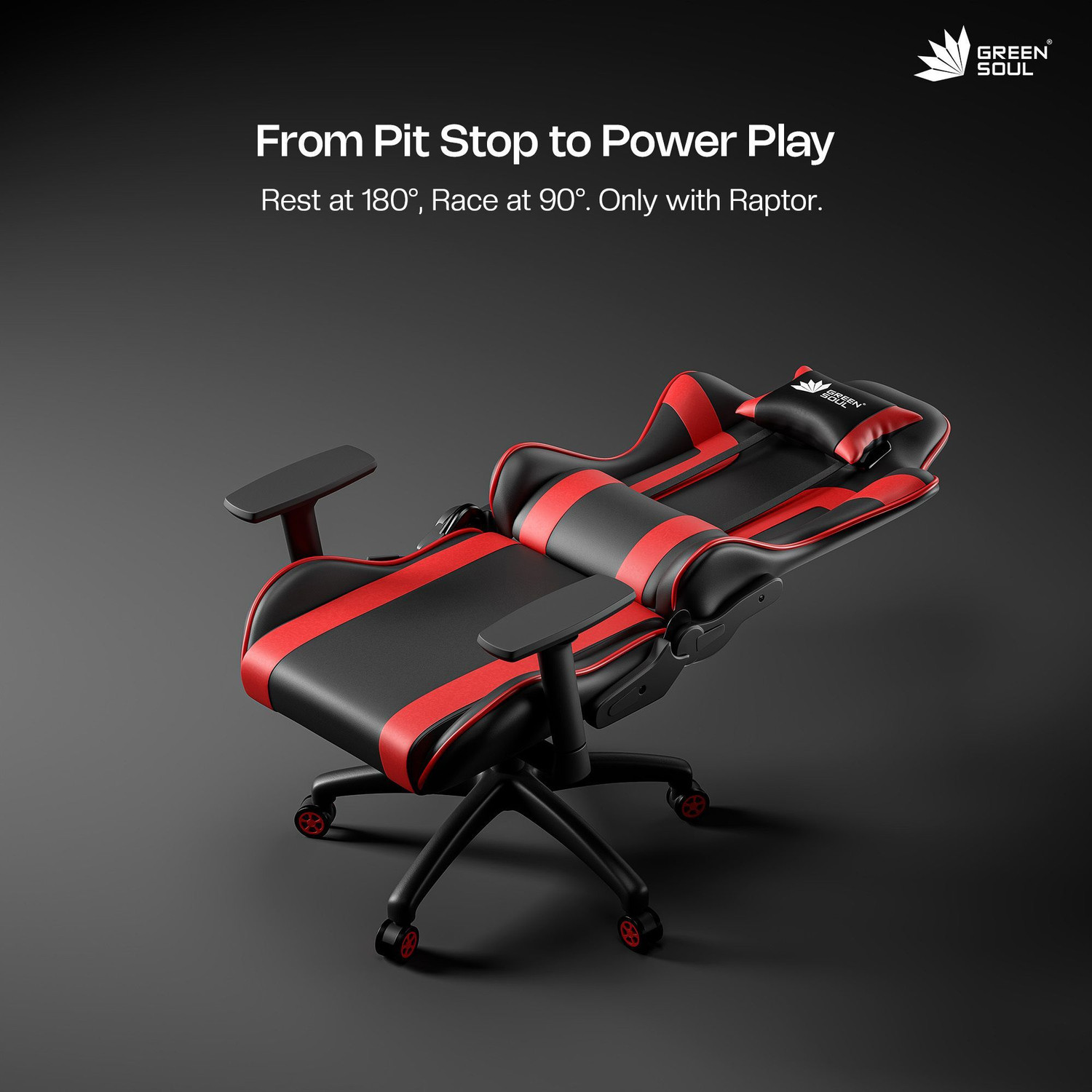 Image of GREEN SOUL Raptor 2.0 Racing Edition Ergonomic Gaming Chair with Premium PU Leather |Gaming & WFH|3D Armrest Gaming Chair