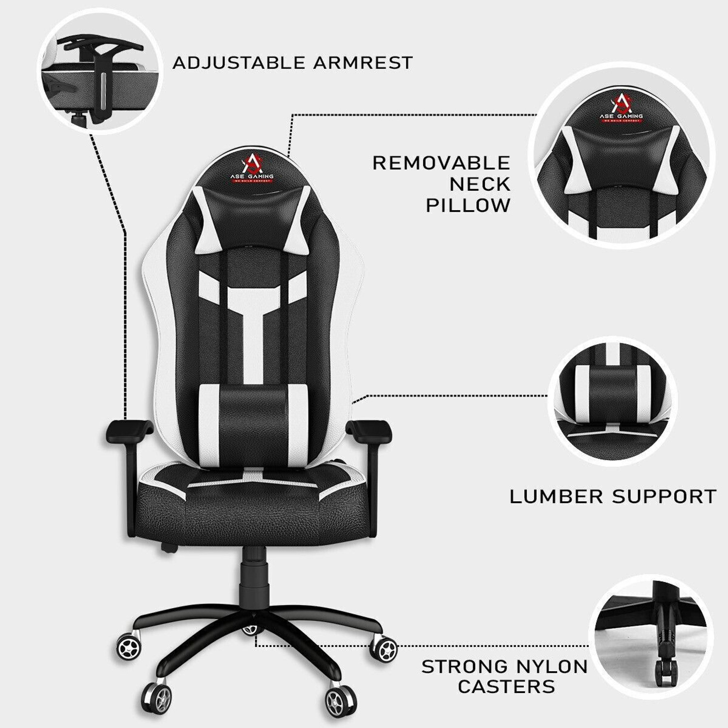Image of ASE Gaming Ranger Series Ergonomic Gaming Chair with Head & Lumbar Pillow Gaming Chair