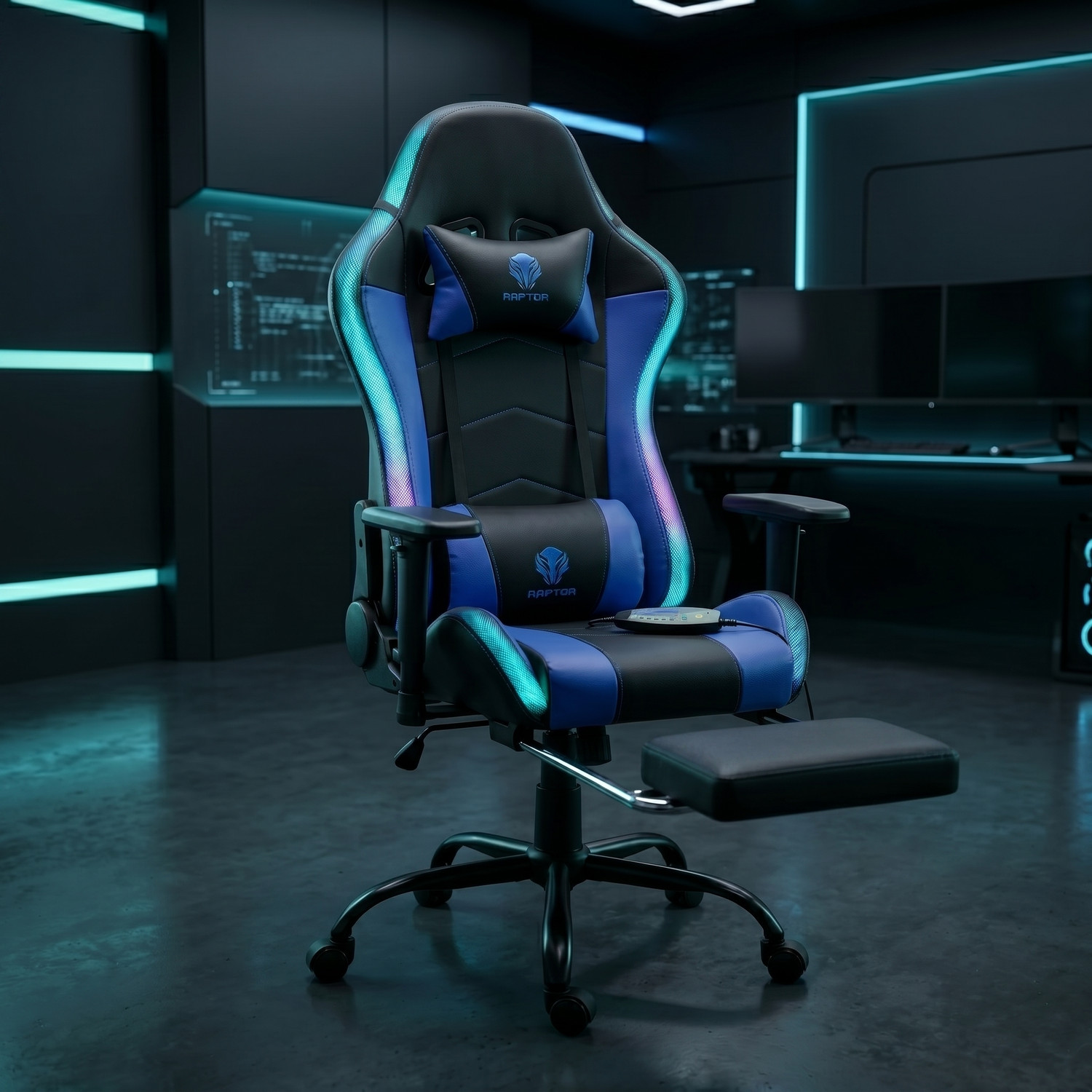 Image of Morph RAPTOR Nexus RGB Gaming Chair with Bluetooth Speakers, Massage & Footrest Gaming Chair
