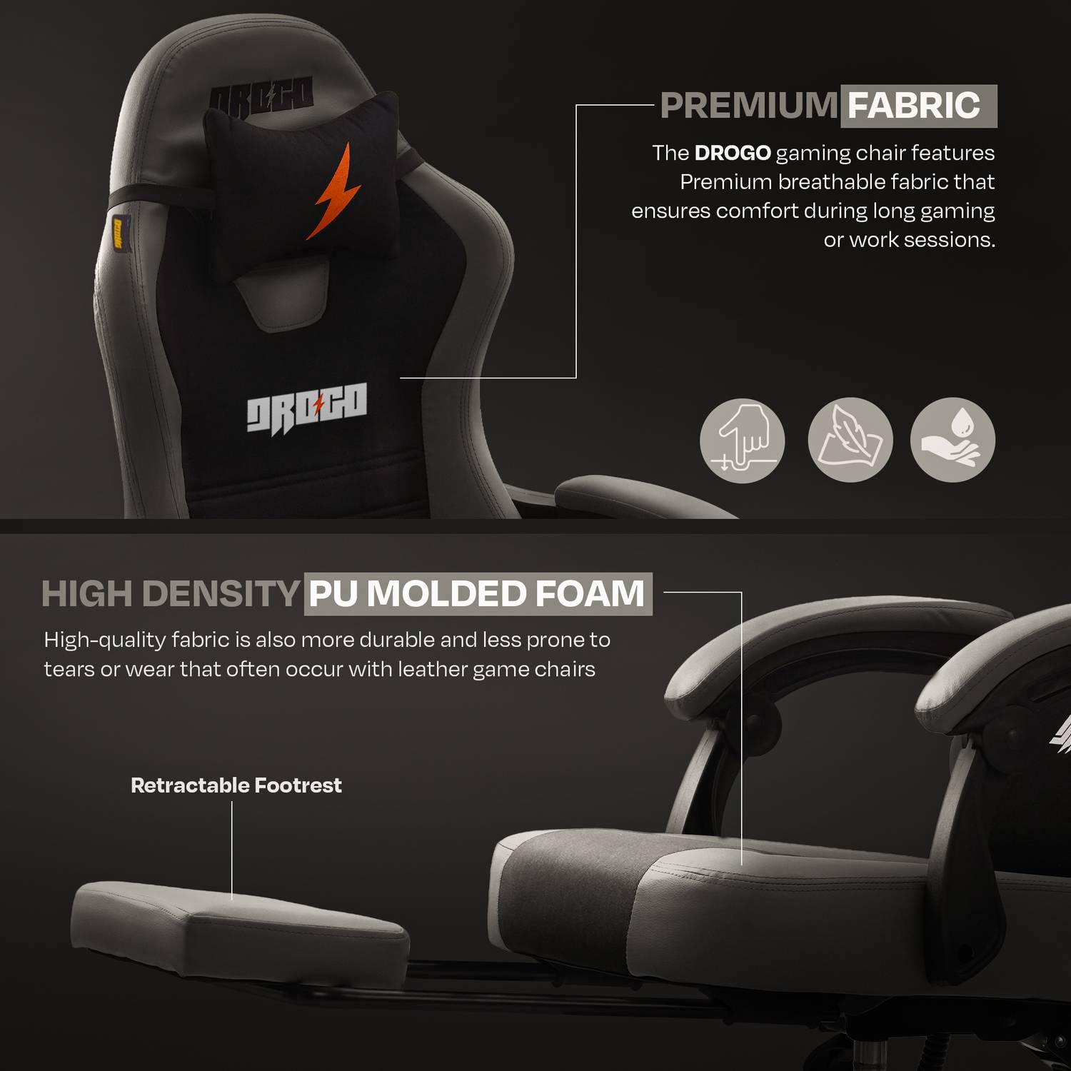 Drogo High Back Ergonomic Gaming Chair - Image 4