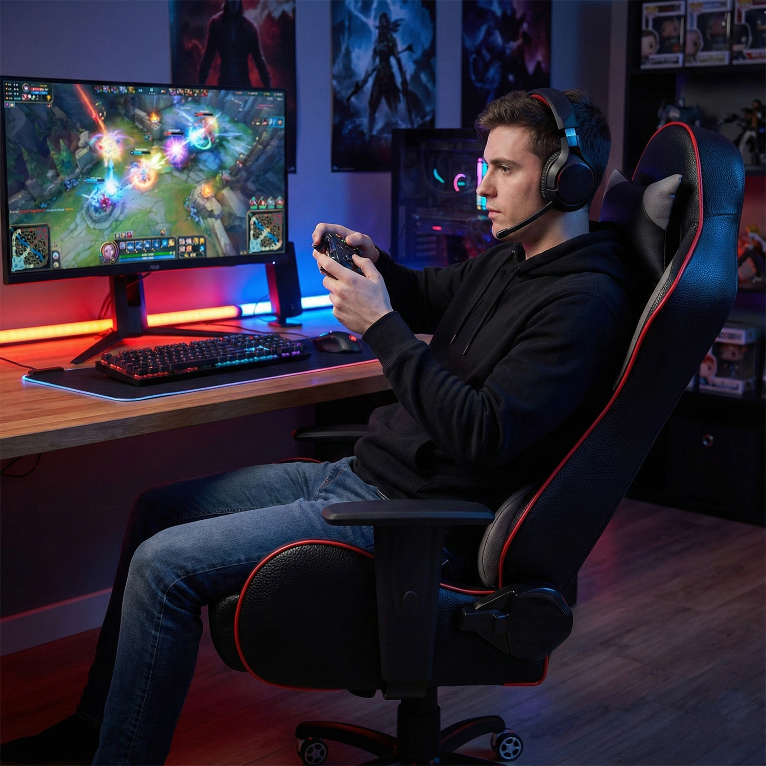 Image of ASE Gaming GOLD SERIES Multi-Purpose Ergonomic Gaming Chair with 180 Degree Recline Gaming Chair