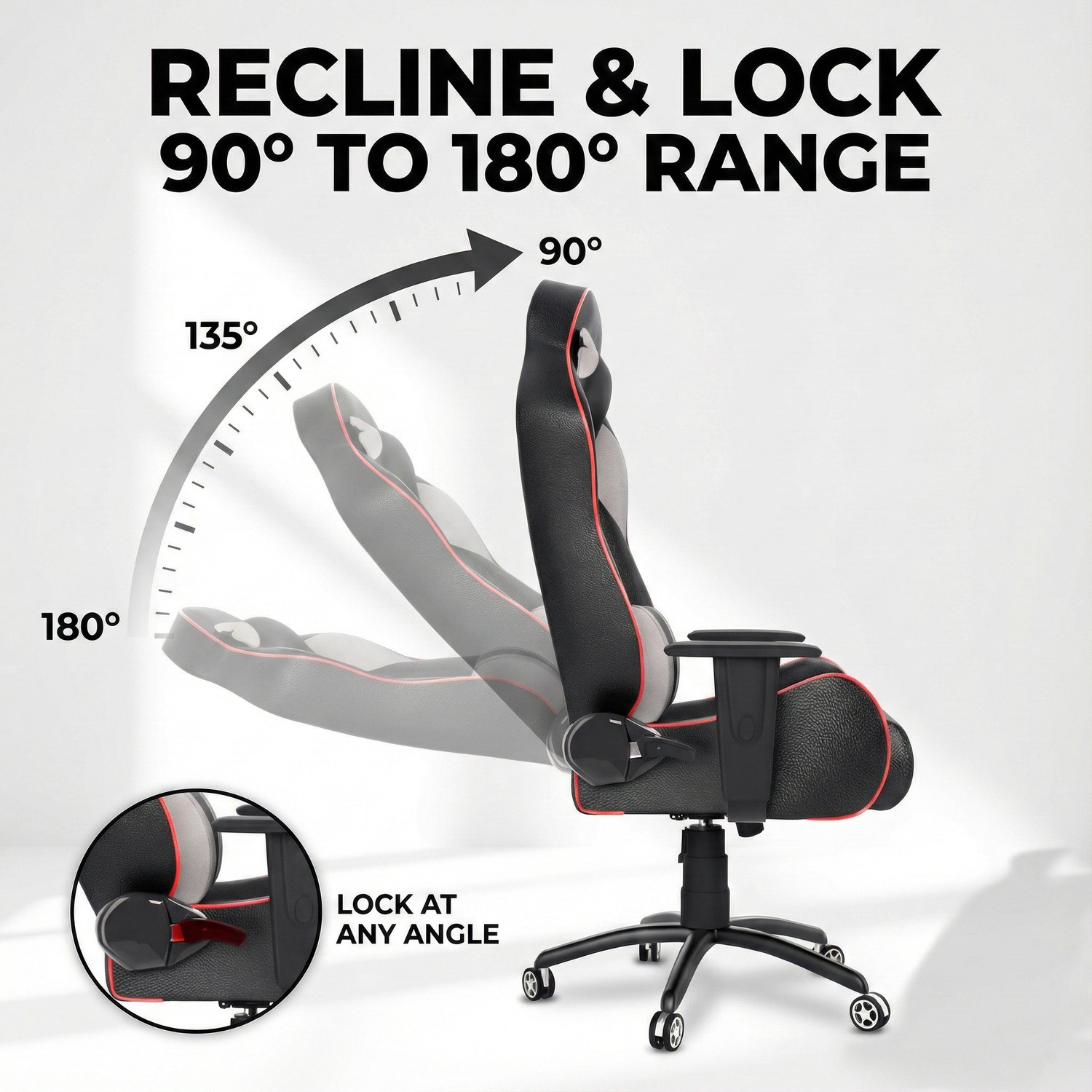 Image of ASE Gaming GOLD SERIES Multi-Purpose Ergonomic Gaming Chair with 180 Degree Recline Gaming Chair