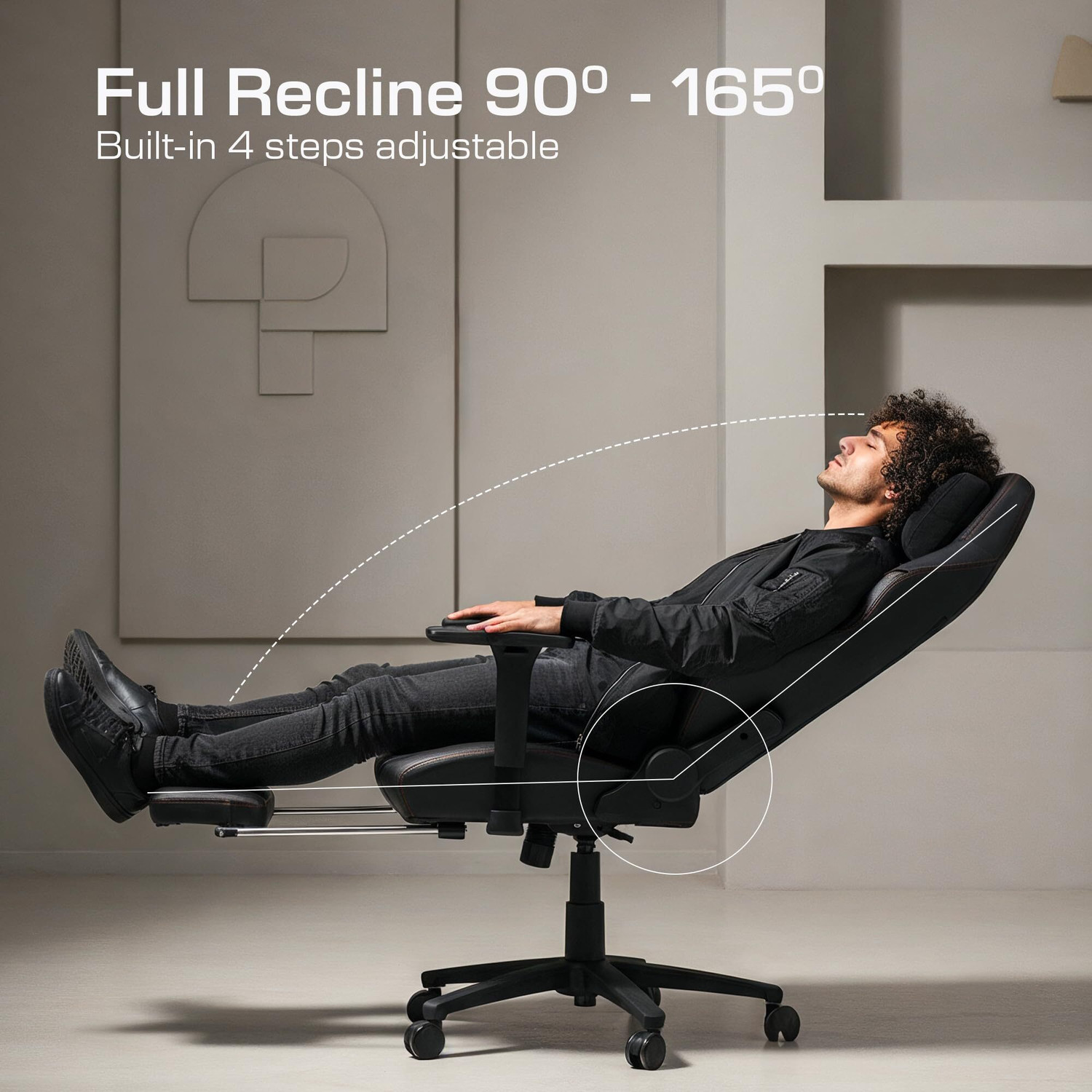Image of Drogo Ergonomic Gaming Chair with Hybrid Leatherette Fabric, 4D Adjustable Armrest Gaming Chair