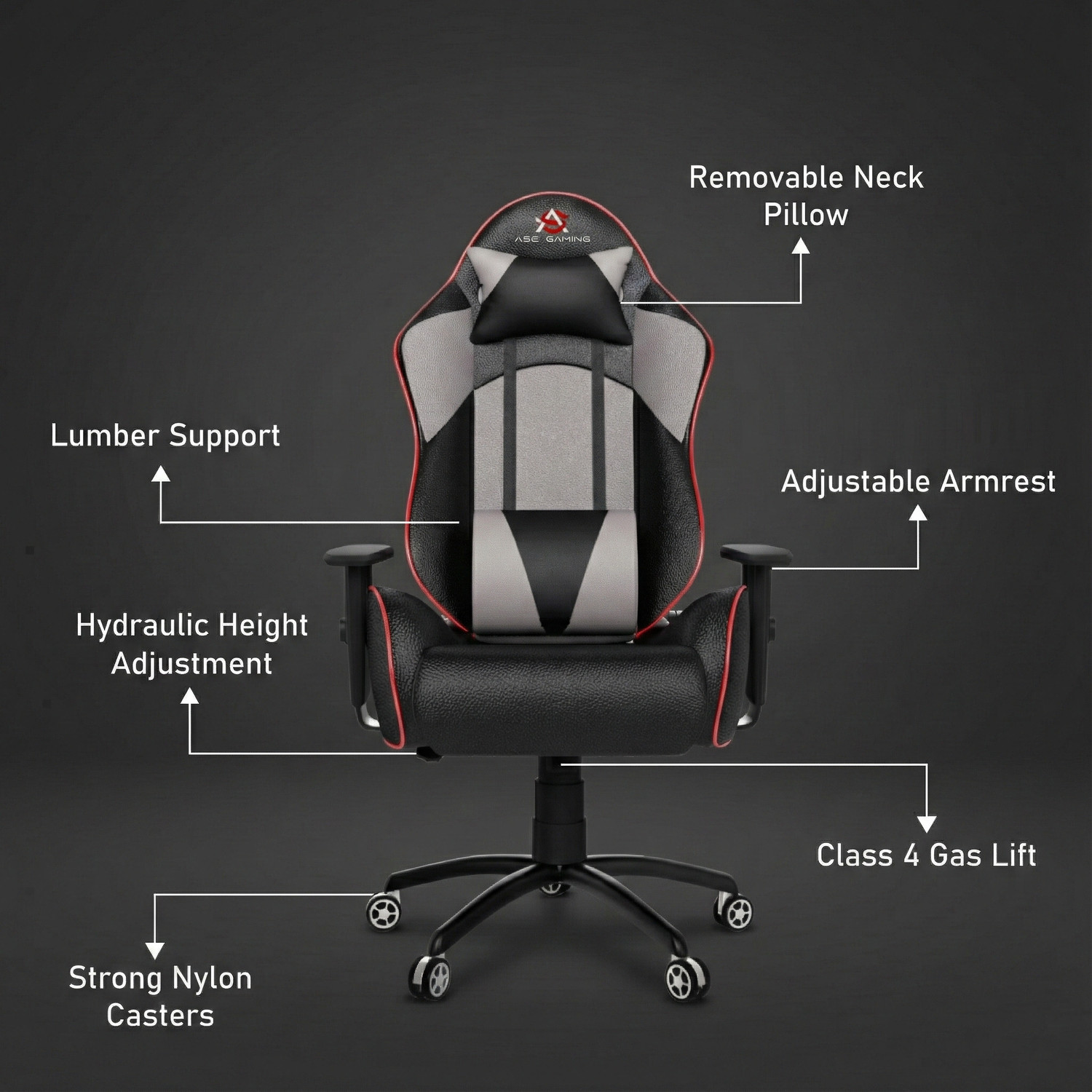 Image of ASE Gaming GOLD SERIES Multi-Purpose Ergonomic Gaming Chair with 180 Degree Recline Gaming Chair
