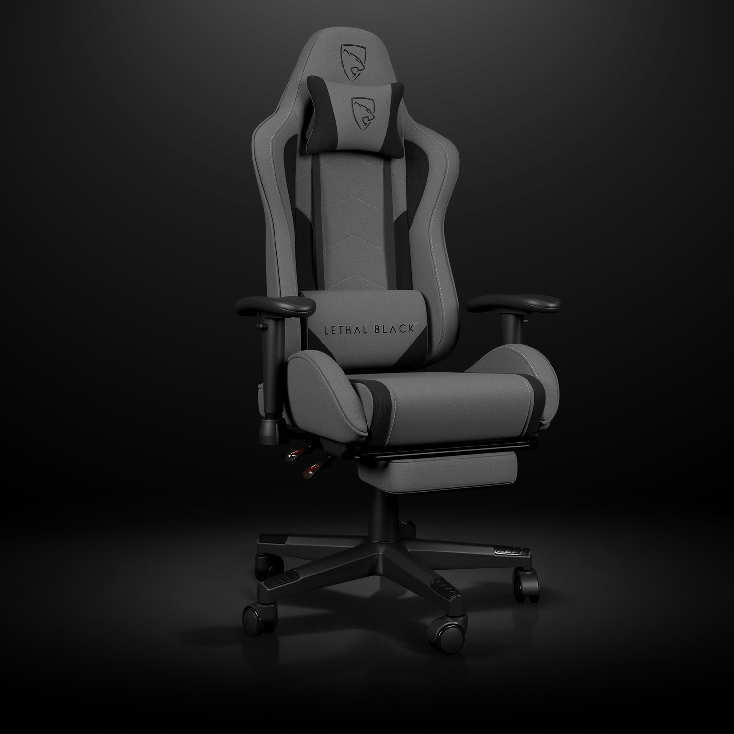 Image of Lethal Black Multipurpose Ergonomic Gaming Chair with Footrest , Breathable Fabric Gaming Chair